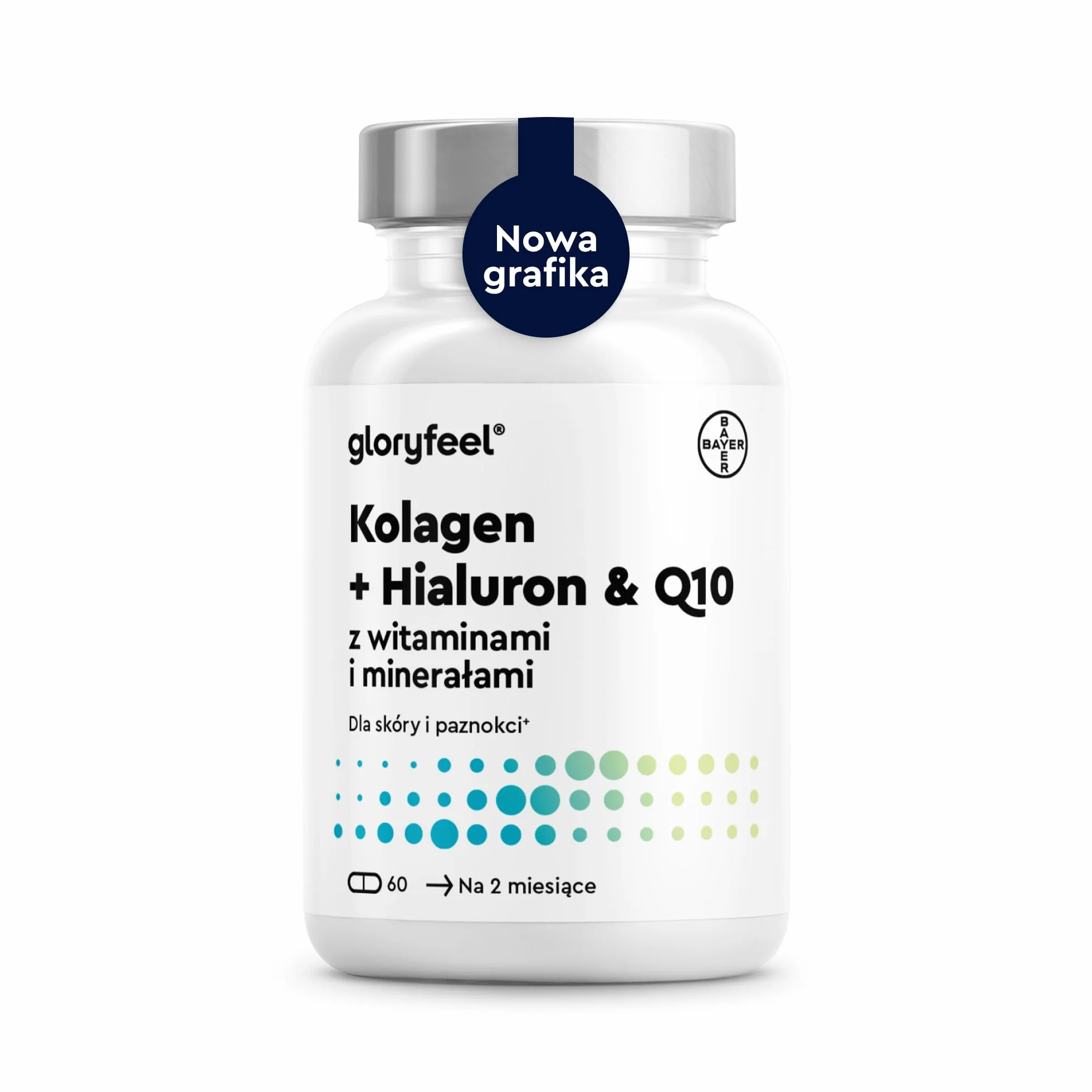 Kolagen+koenzym Q10+kwas hialuronowy - Premium: Kolagen morski - Z cynkiem, magnezem, witaminą B12, D3, A i C - 60 kap. - Testowane laboratoryjnie, wysoka dawka bez dodatków, wyprodukowane w Niemczech
