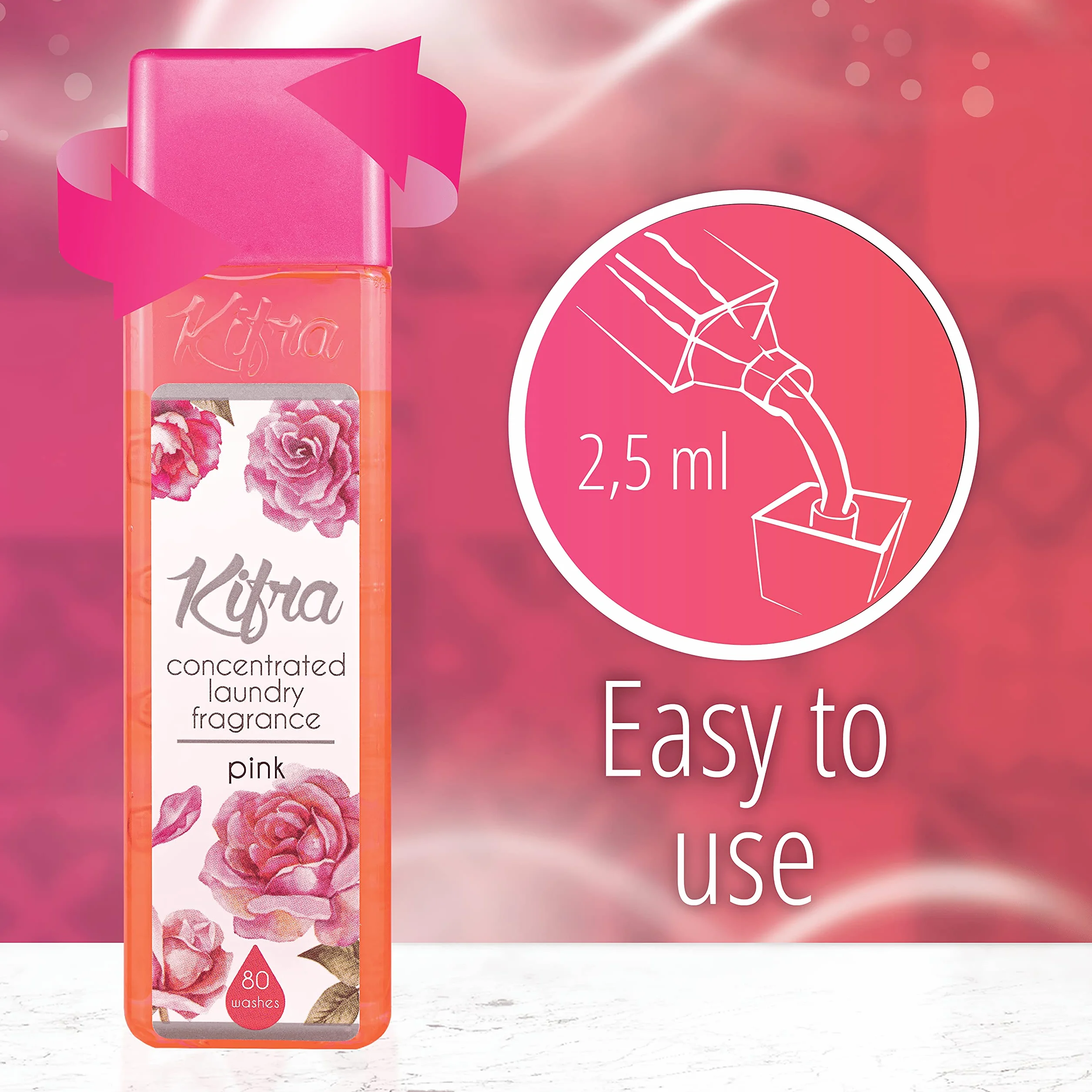 Kifra Pink skoncentrowane perfumy do prania 200 ml 80 cykli długotrwały zapach