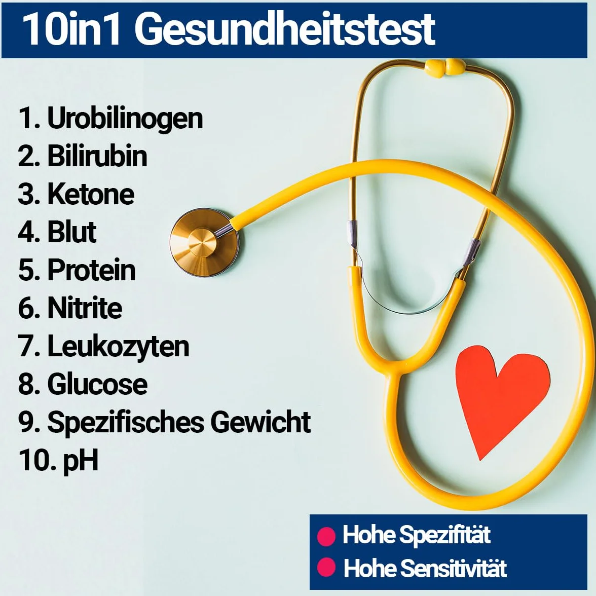 100x 10w1 pasek do badania moczu z 10 wskaźnikami Test samodzielny z paskami do badania zdrowia i moczu Infekcje dróg moczowych, ketoza, cukrzyca, glukoza, pH, białko