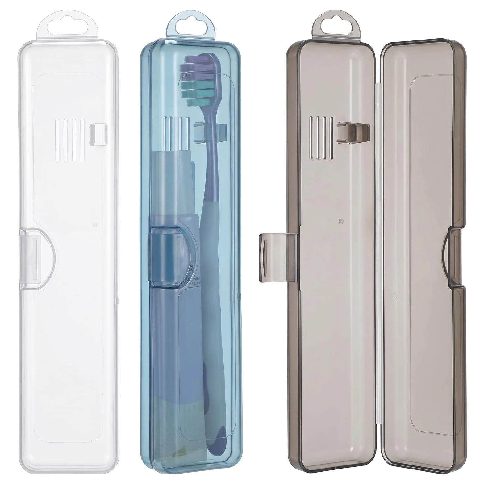 3 sztuki etui na szczoteczki do zębów, etui na szczoteczki do zębów, 20 x 4,6 x 2,8 cm, etui podróżne, pudełko na szczoteczki do zębów, etui na szczoteczki do zębów, w podróży i w podróży