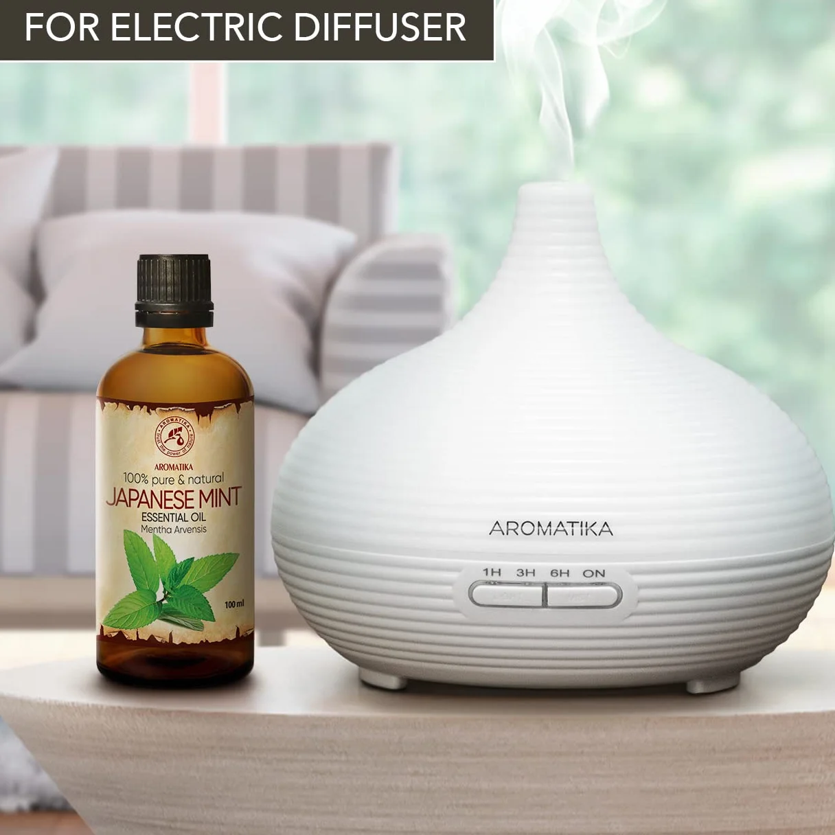 Japanese Mint Oil 100ml - 100% Pure i Natural Mentha Arvensis - Do Aromaterapii, Sauny, Rozpylacz Aromatów i Lampki Zapachowe - Najlepsze dla Pięknia włosów i ciała