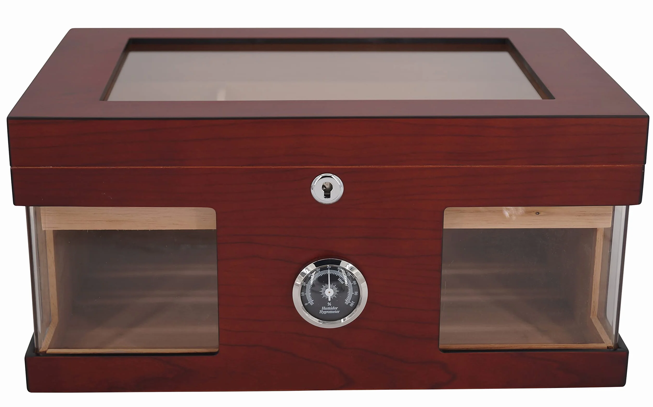 GERMANUS Humidor skrzynia z okienkiem brązowa