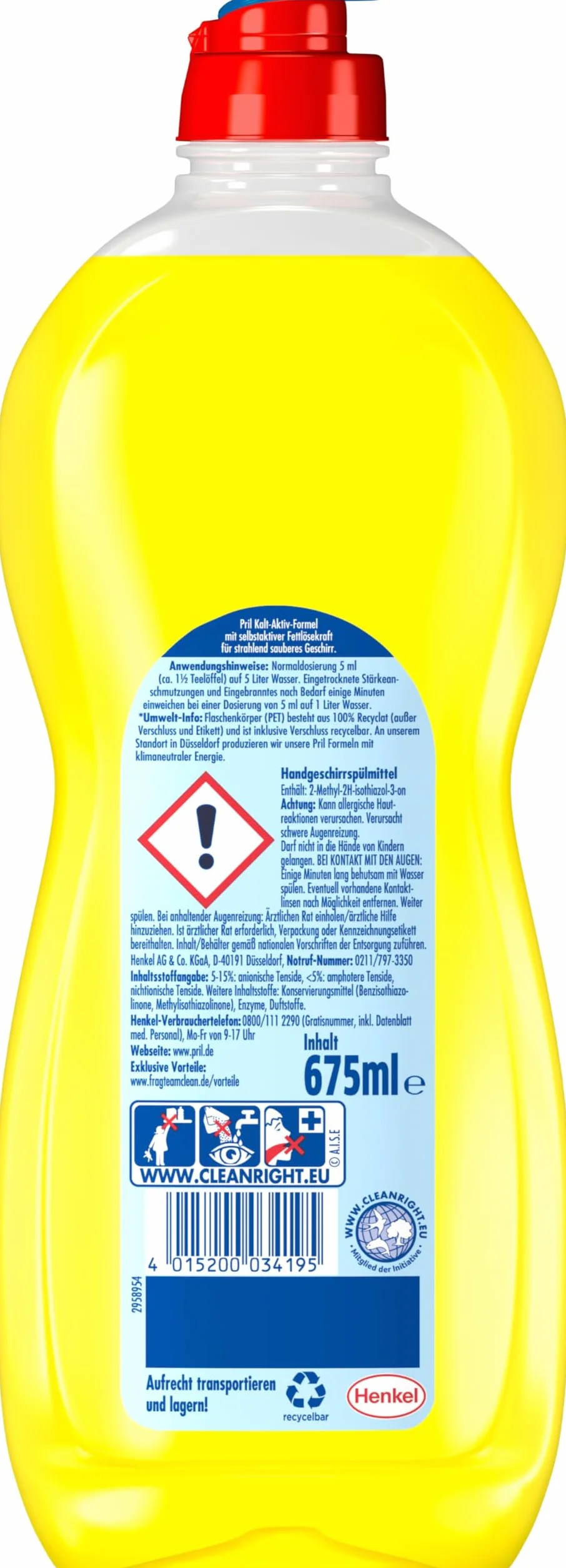 PRIL Oryginalny zestaw detergentów do mycia naczyń 2 x 675 ml