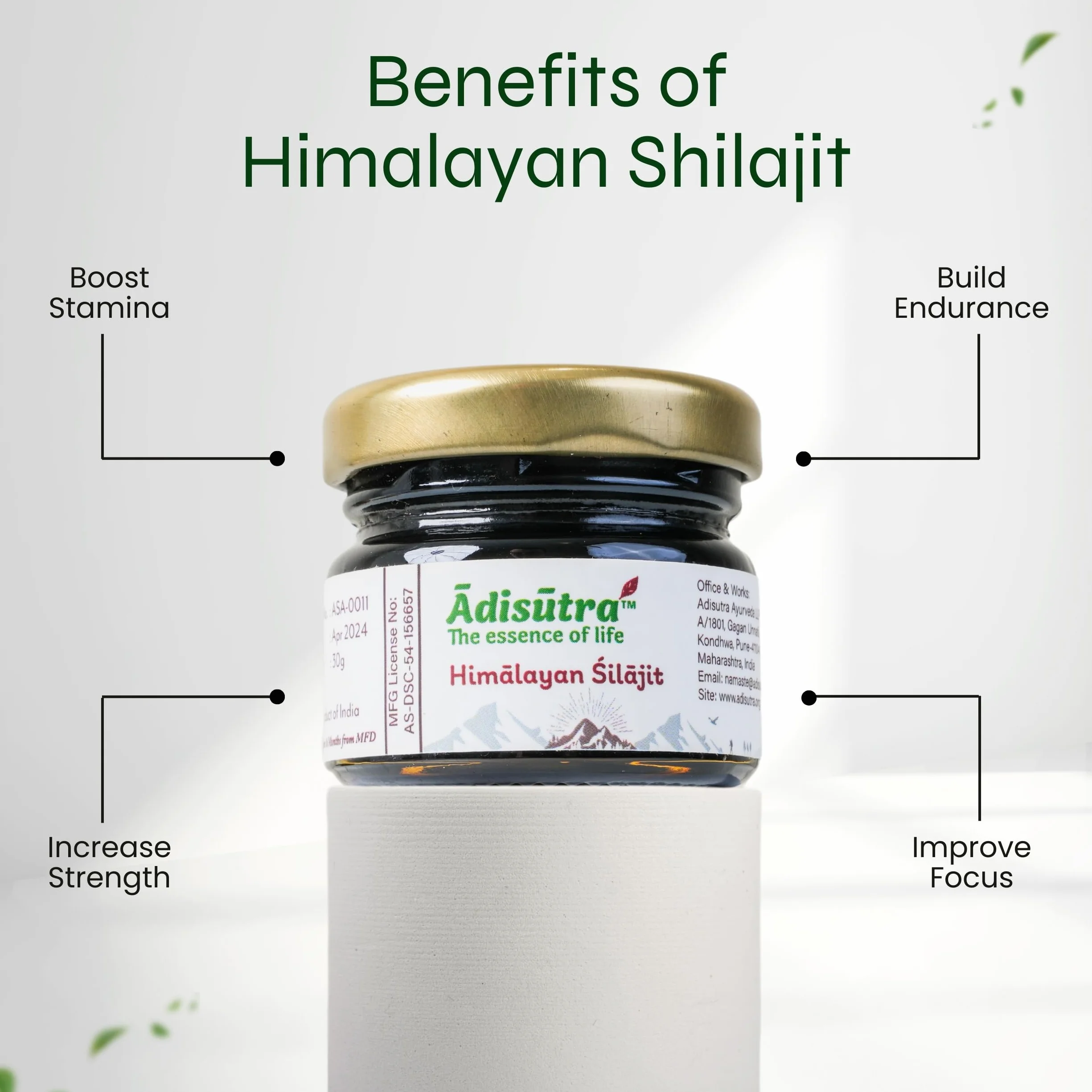 Żywica Shilajit 30 g 500 mg na porcję 60 porcji 76,7% kwasu fulwowego