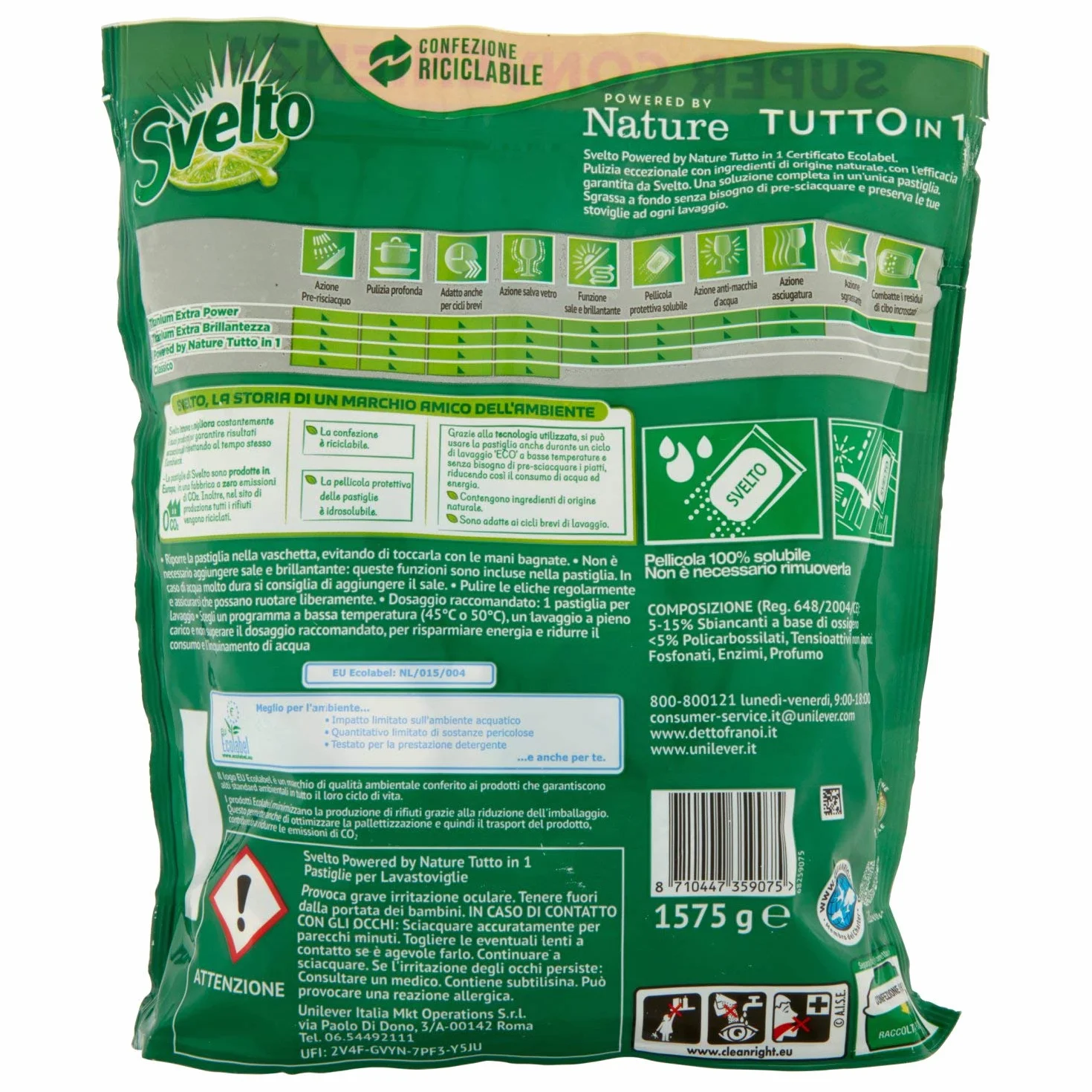 Svelto 8710447359075 Tabletki Do Zmywarki, 90 Sztuk