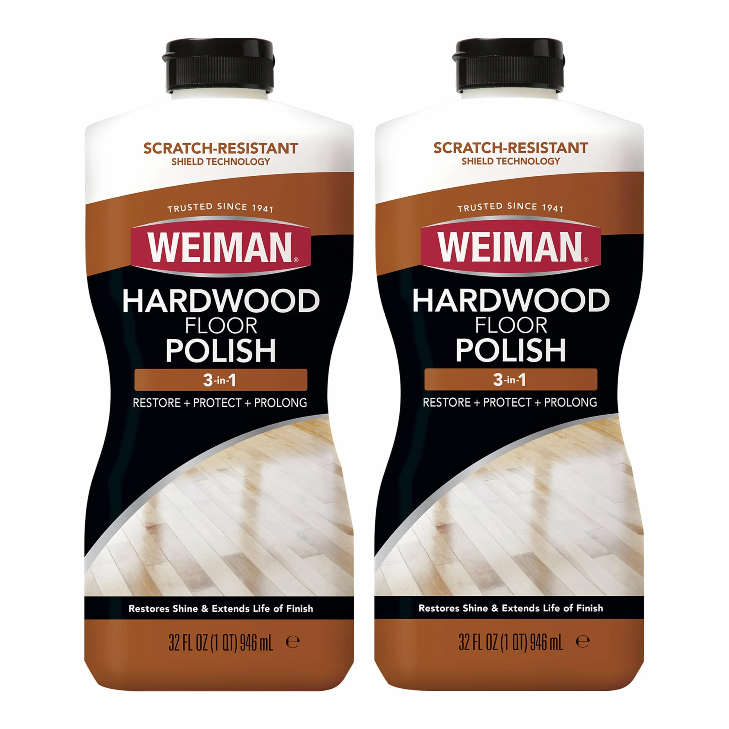 Weiman Hardwood Floor Polish and Restorer - Środek do czyszczenia i polerowania podłóg drewnianych - 946 ml - 2 sztuki