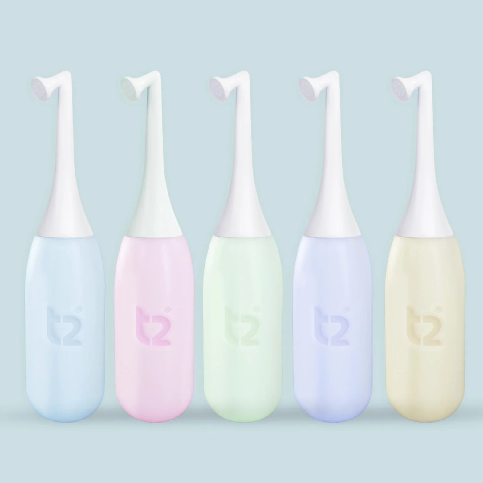 T2 500 ml Butelka Peri, butelka do czyszczenia krocza z nasadką pod kątem, przenośny bidet poporodowy, nakrętka do przenoszenia wody, torba podróżna, niebieski niebiański