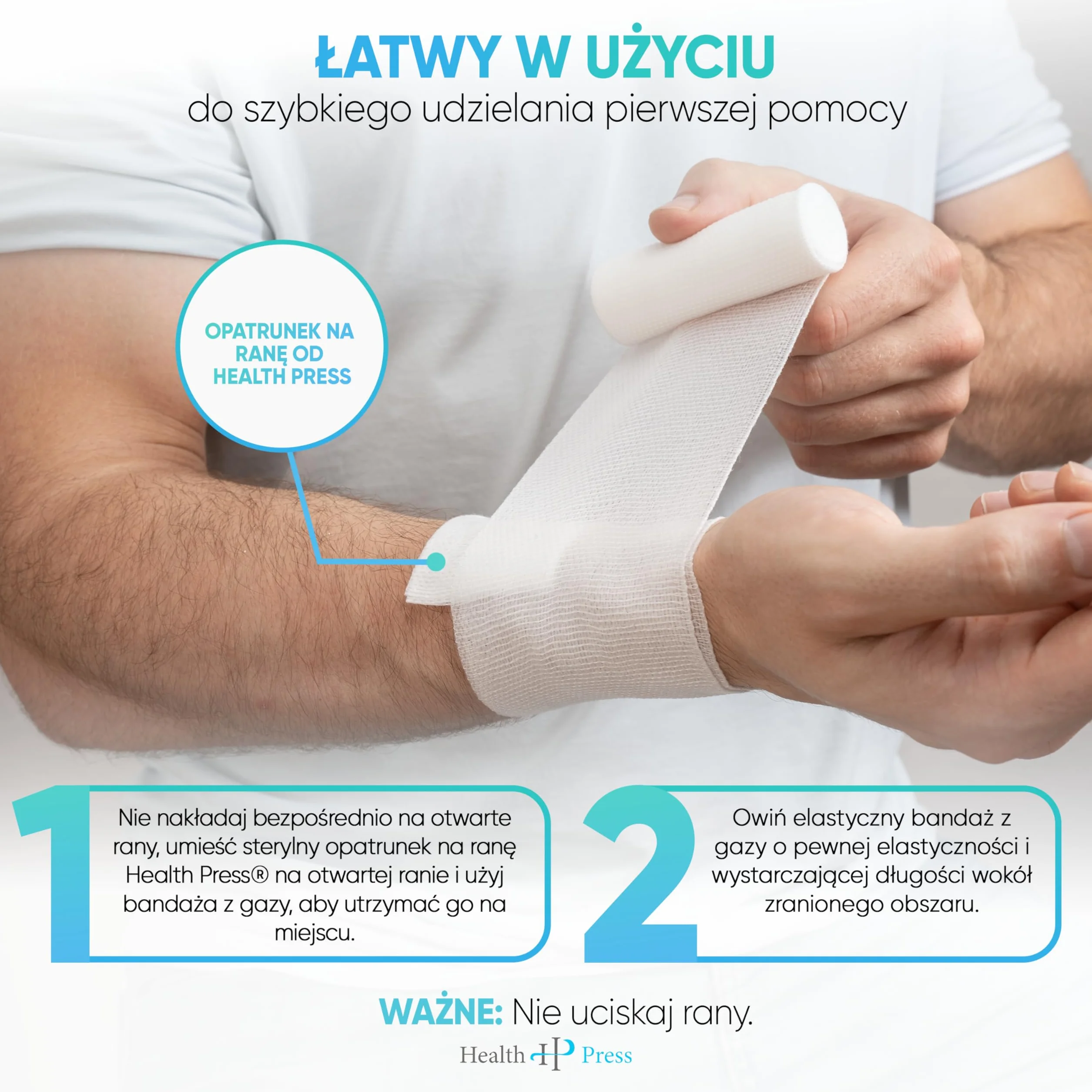 Bandaż z gazy elastyczny 8 cm x 4 m 20 rolek materiał opatrunkowy medyczny
