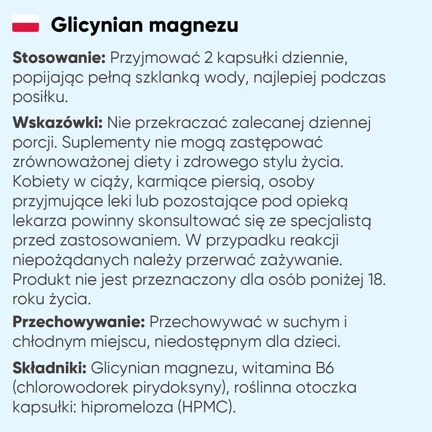 Glicynian magnezu 1422 mg z witaminą B6 180 kapsułek wegańskich 200 mg magnezu bez GMO