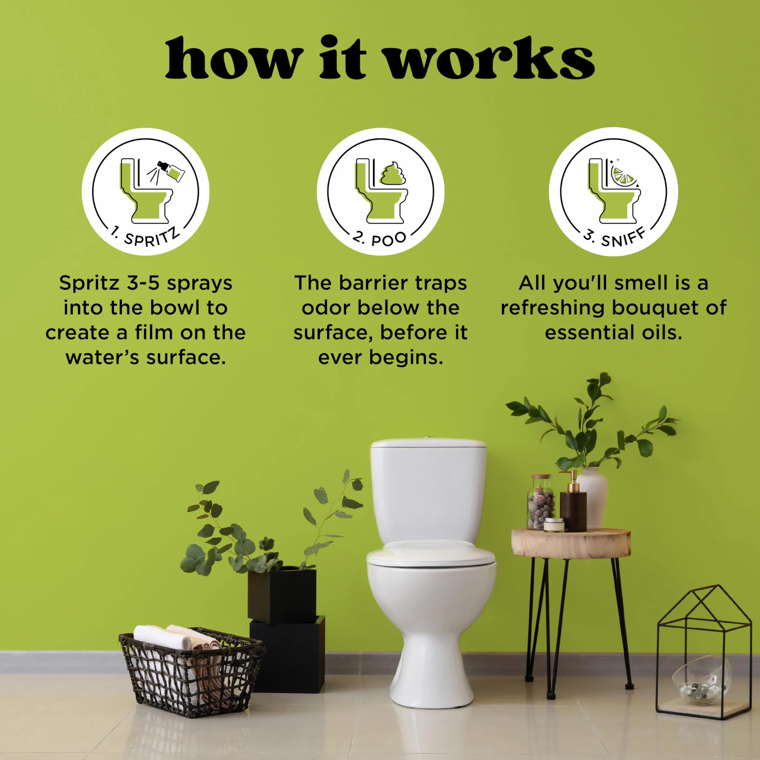 Pourri Łazienkowy odświeżacz powietrza w sprayu - Before-You-Go Poo-Pourri spray toaletowy - Balsam Bum dezodorant do łazienki - zatrzymuje zapachy pod powierzchnią wody - spray z olejkami eterycznymi