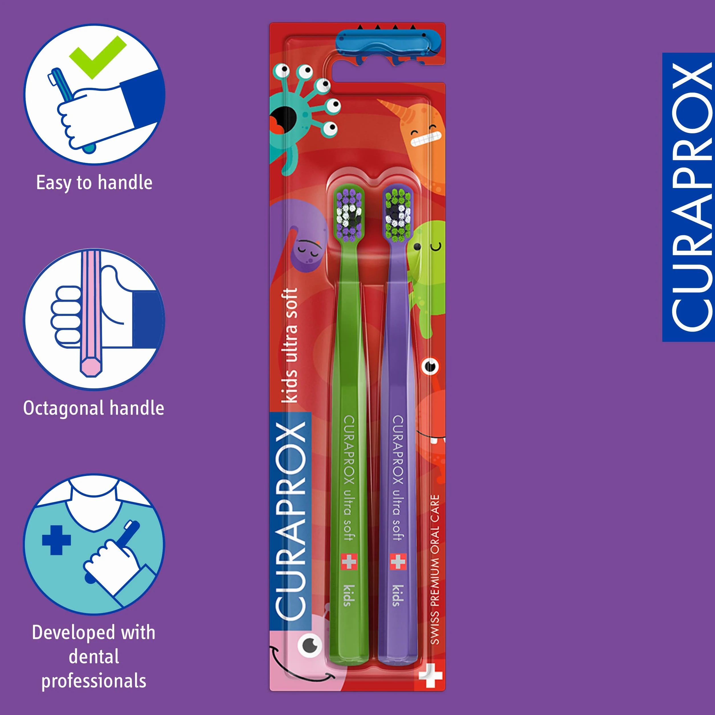 Curaprox CS Kids ręczna szczoteczka do zębów ultra miękka 2 sztuki