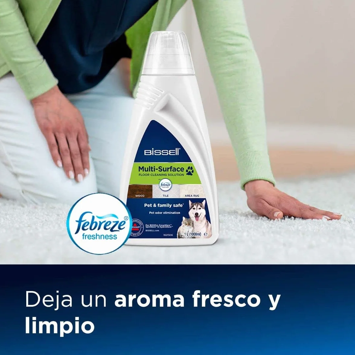 BISSELL Multi-Surface Pet Floor Cleaning Solution, 1 l, przeznaczony do usuwania codziennych zabrudzeń pozostawianych przez zwierzęta domowe na szczelnych, twardych podłogach, 2550