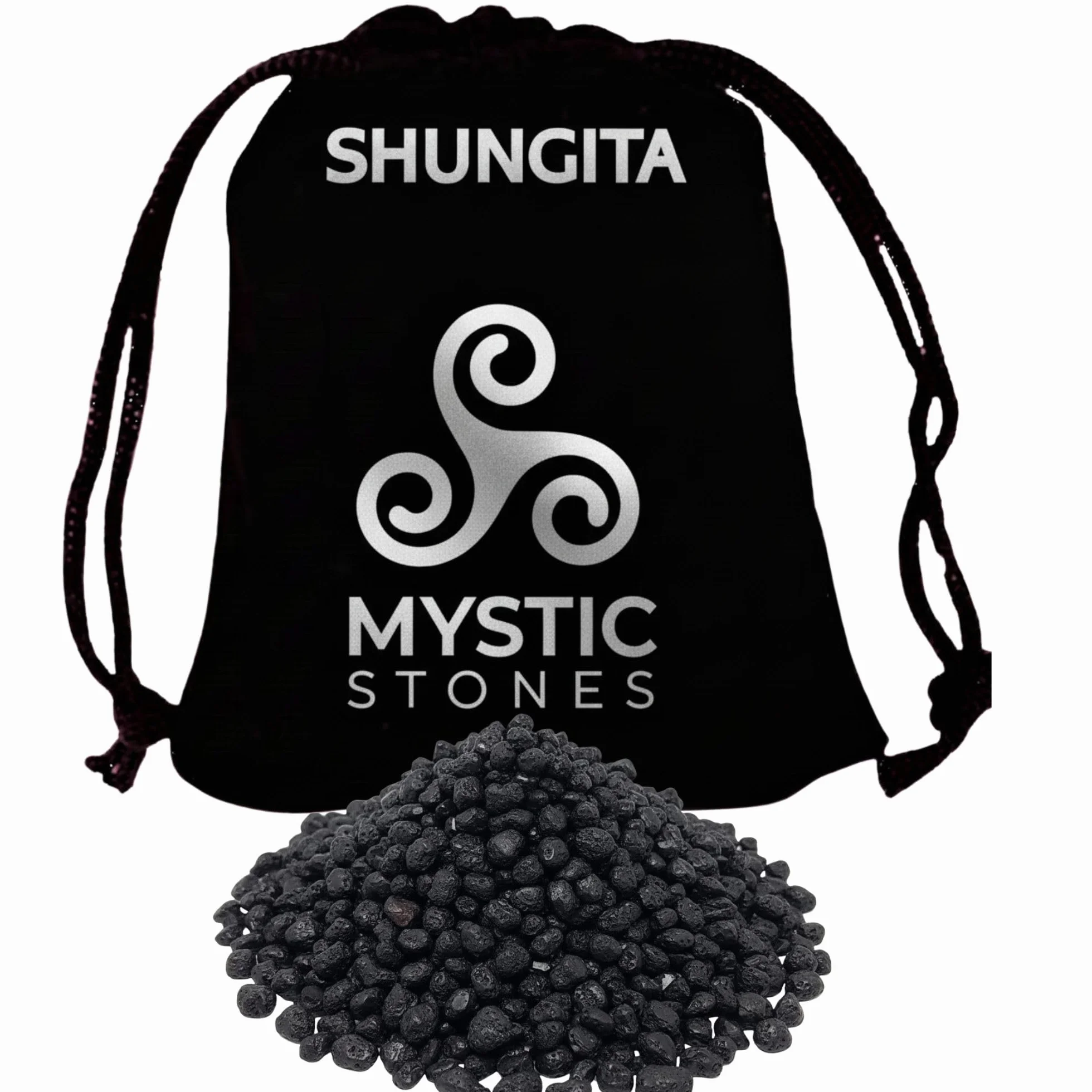 Szungit kamień naturalny Karelia Rosja 160 g - żwir energetyczny 7-12 mm dla EMF, wody i harmonii w domu - Mystic Stones