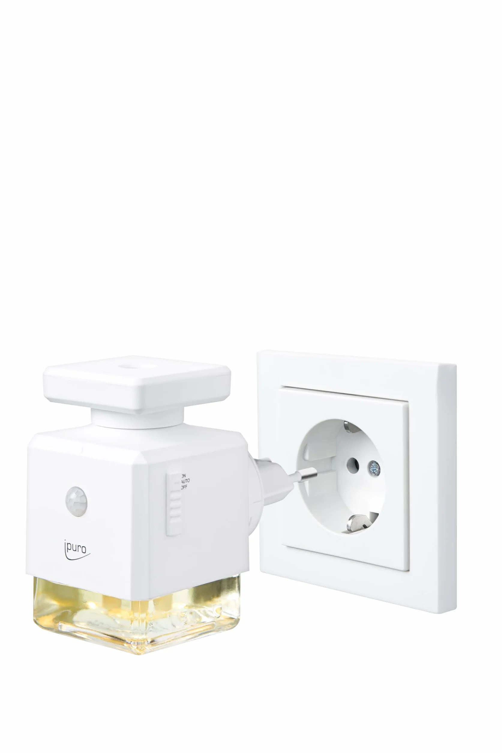 ipuro Electric Scent Plug dyfuzor zapachowy do gniazdka z czujnikiem ruchu i oświetleniem otoczenia 3 poziomy zapachu