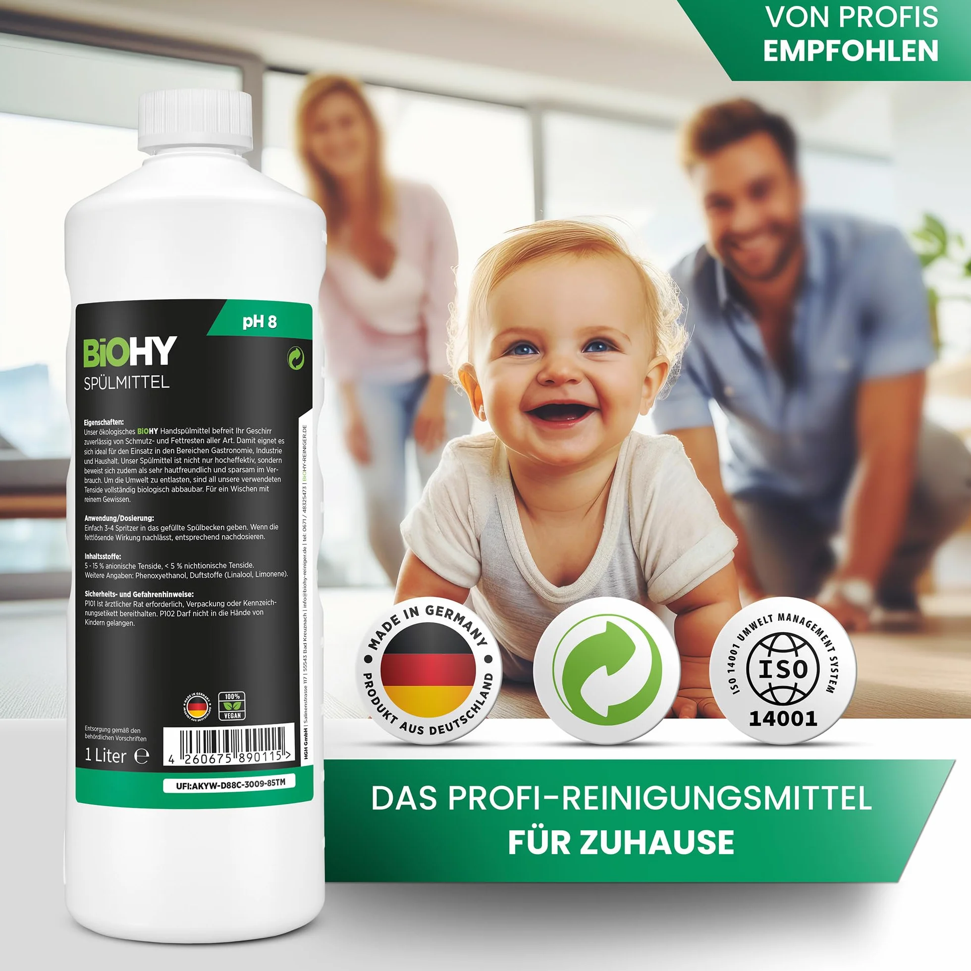 BiOHY Detergent do mycia naczyń 10l kanister Biodegradowalny Nabłyszczający Odtłuszczający