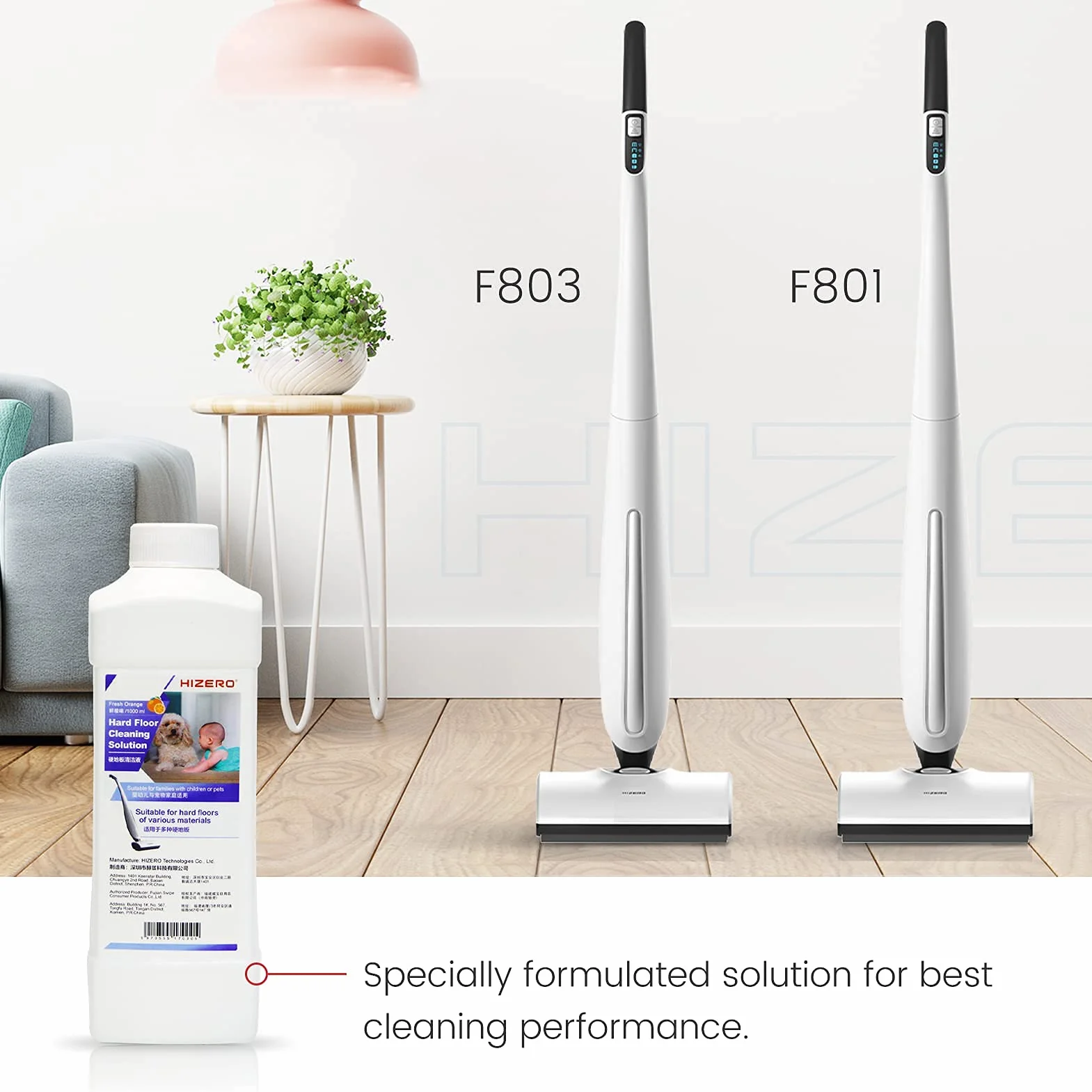 Hizero Bionic Mop środek do czyszczenia twardych podłóg i detergenty, świeży zapach pomarańczy (świeża pomarańcza)