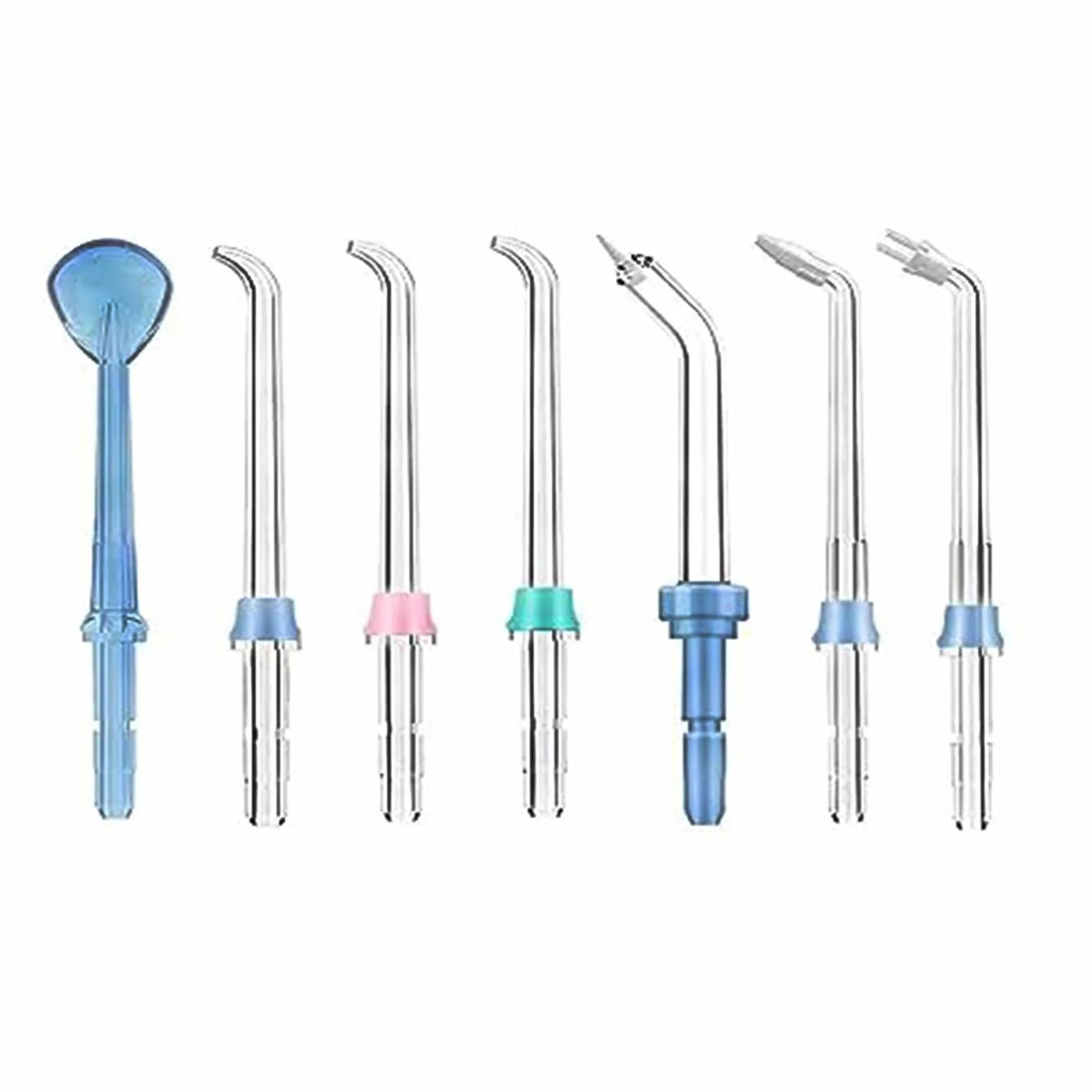 7 szt. Wymiennych Końcówek Dyszami do Waterpik WP-100/WP-250/WP-450/WP-560/WP-660/WP-811/WP-861W/WP-900/WP-940/WP-950(klasyczne,języka,Przyzębia,Płytek Nazębnych,Ortodontycznych)