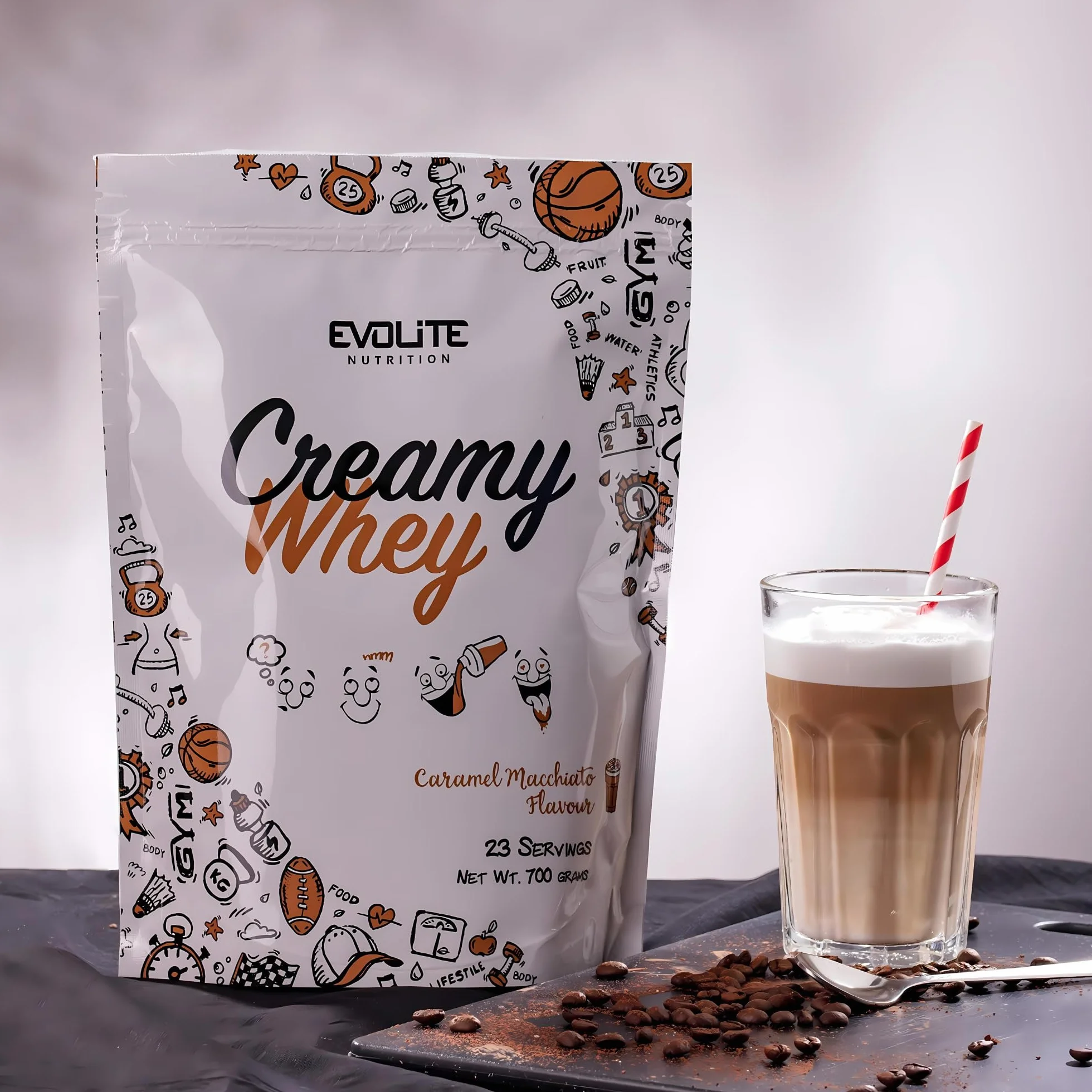 Evolite Whey Protein Powder 700 g - Serwatka z maślanką - 23 g białka