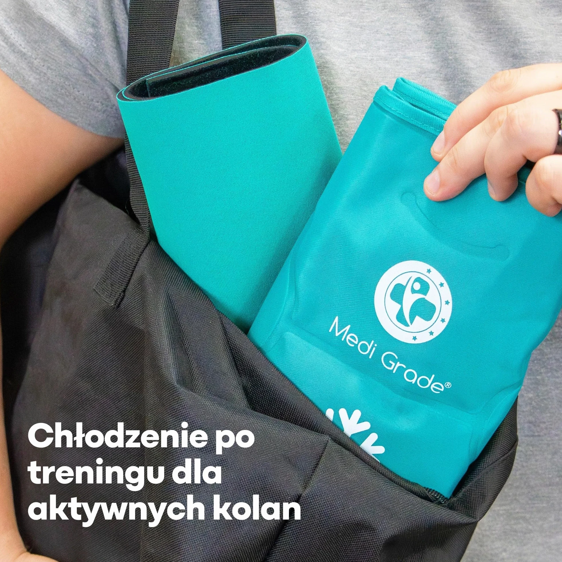 Medi Grade Kompres Żelowy Chłodzący Na Kolano – Dwuwarstwowy Okład Chłodzący z Pokrowcem – Wielorazowy