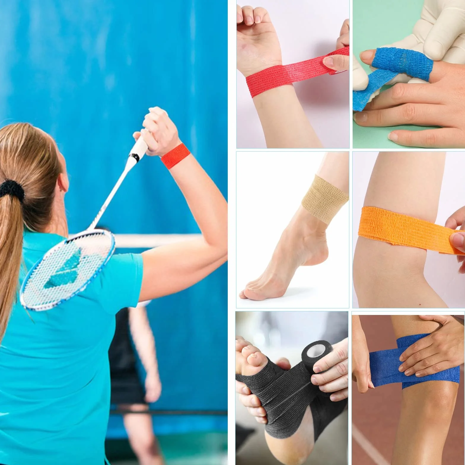 Taśma Crossfit 2,5 cm x 4,5 m Bandaż Elastyczny Samoprzylepny Sportowy