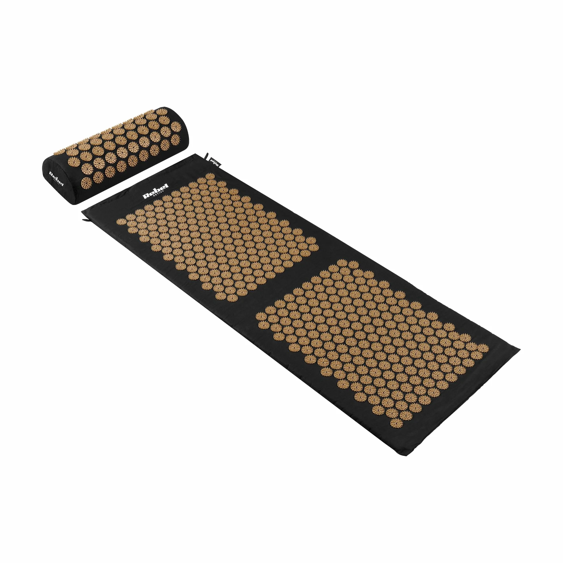 Rebel Electro Mata Zdrowotna z Kolcami do Akupresury z Poduszką 130x50cm XXL Złote Kolce RBA-6003-GL
