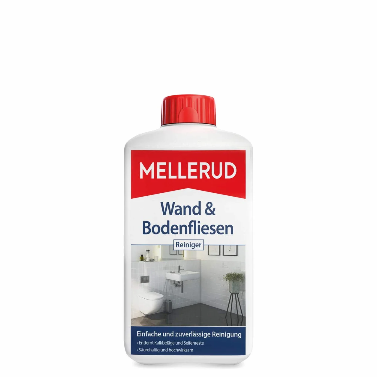 MELLERUD Środek do czyszczenia płytek ściennych i podłogowych, 1 x 1 l, niezawodny środek do usuwania uporczywych zabrudzeń, osadów wapiennych i resztek mydła