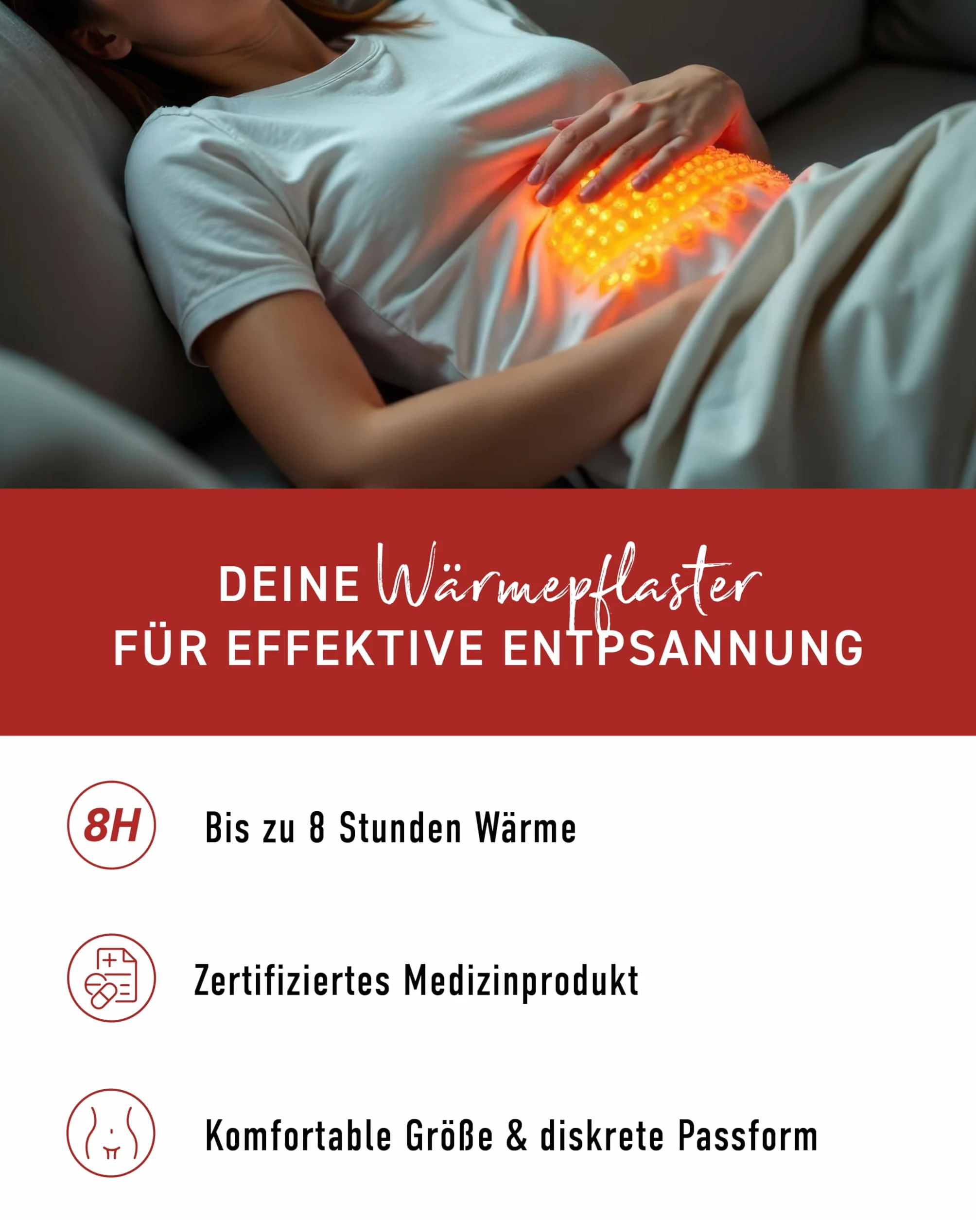 N1 Plastry rozgrzewające na ból regularny, 4 szt. – łagodzi bóle miesiączkowe i skurcze – rozluźnia brzuch – menstruacyjny pas rozgrzewający – zamiennik termoforu
