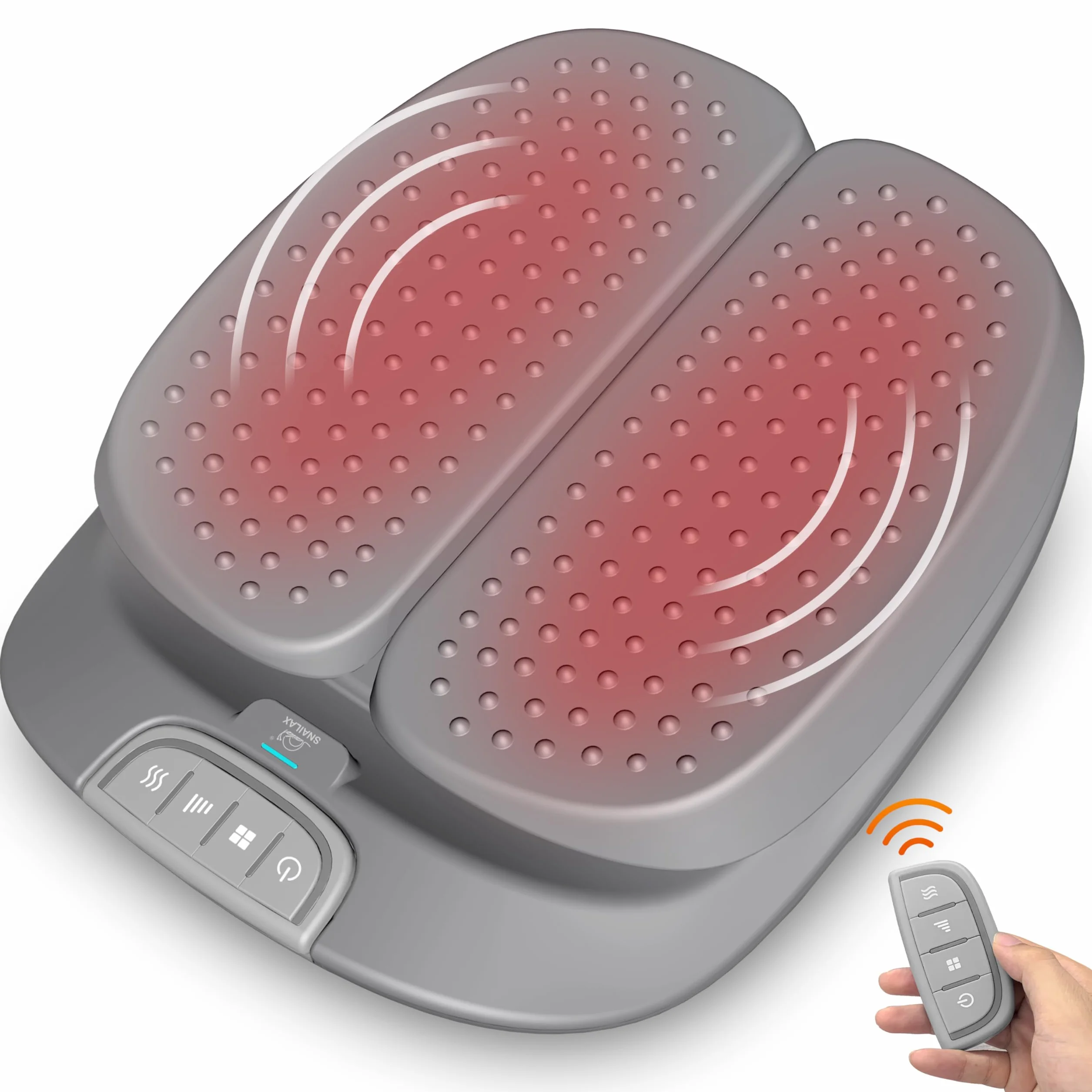 Snailax Shiatsu masażer stóp z funkcją ogrzewania, elektryczne urządzenie do masażu stóp z wibracją, urządzenie do masażu stóp z pilotem zdalnego sterowania, prezent
