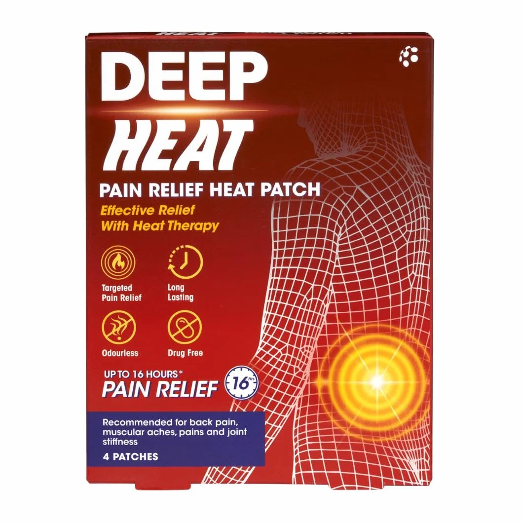 Deep Heat Pain Relief plastry rozgrzewające, 4 sztuki, 1 opakowanie