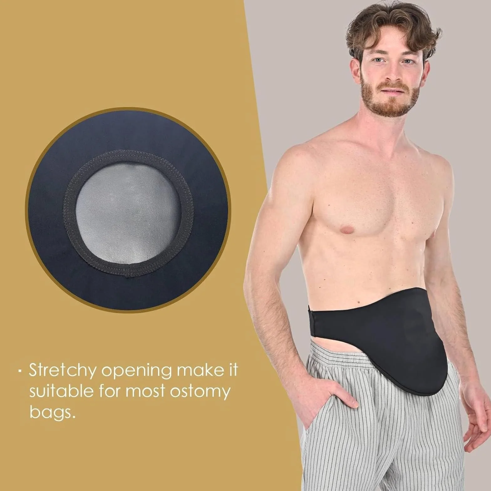 Pasek Stealth stomijny wodoodporny zmywalny dla mężczyzn i kobiet