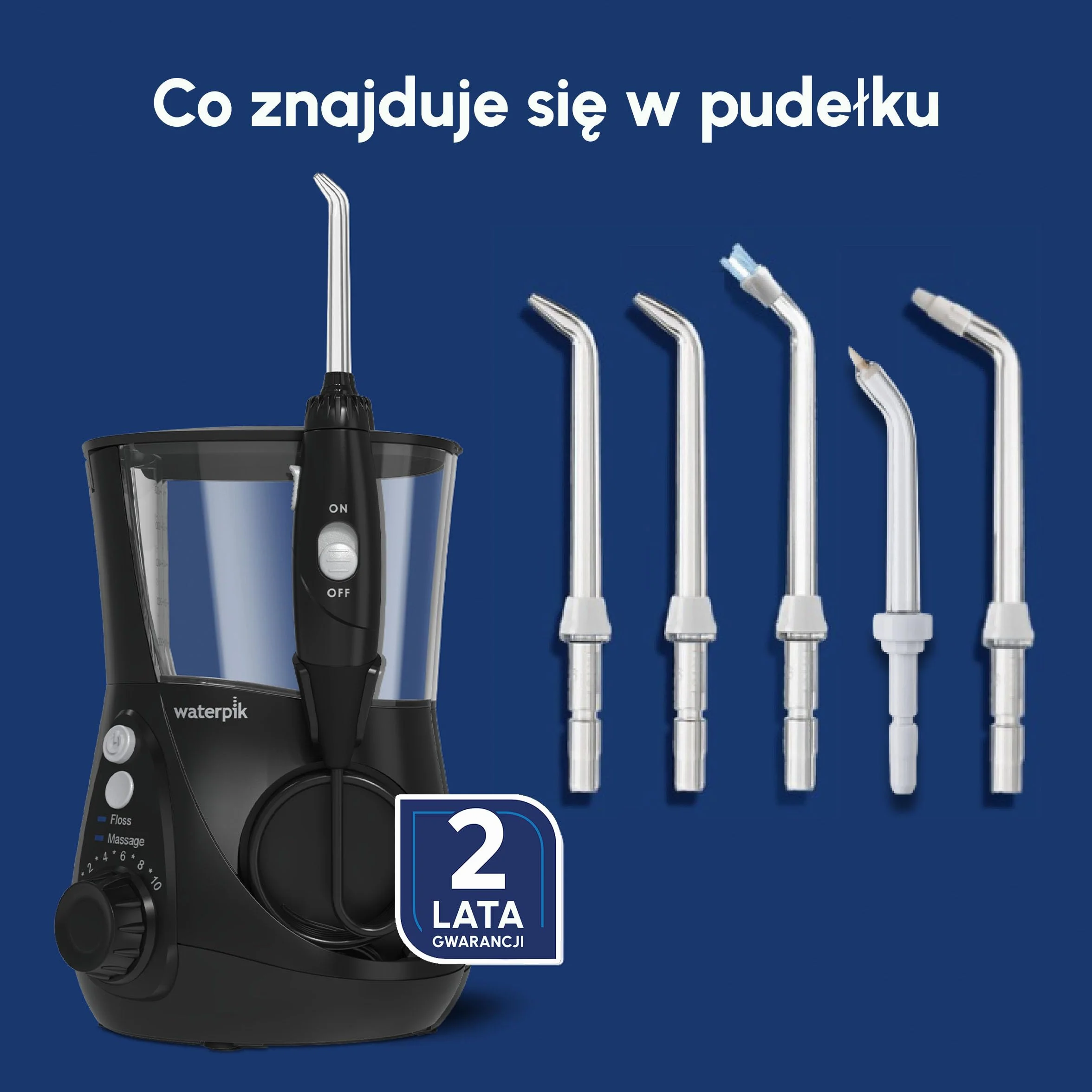 Waterpik Irygator Ultra Professional WP-660EU, 6 Końcówek, 10 Trybów, 650 ml, Biały