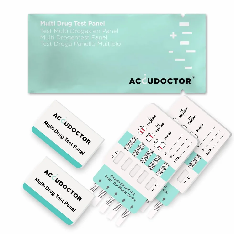 2 Test narkotyków w moczu AccuDoctor Multileks Test 5 Substancje – THC Marihuana Haszysz paski przeciwnarkotykowe, kokaina, opiaty, amfetaminy i metamfetaminy – Szybki i dokładny lek 2 TEST