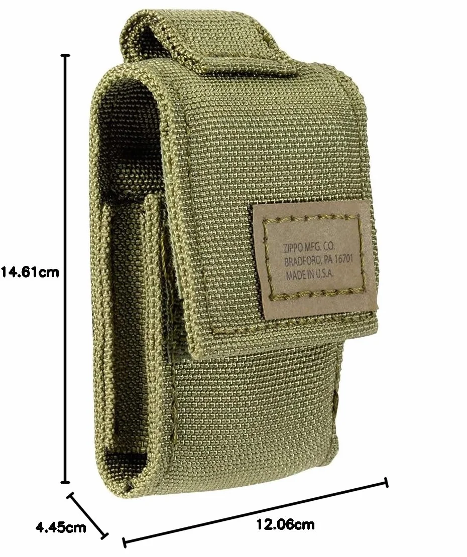 Zippo OD Green Tactical Pouch and Black Crackle Windproof Lighter Gift Set