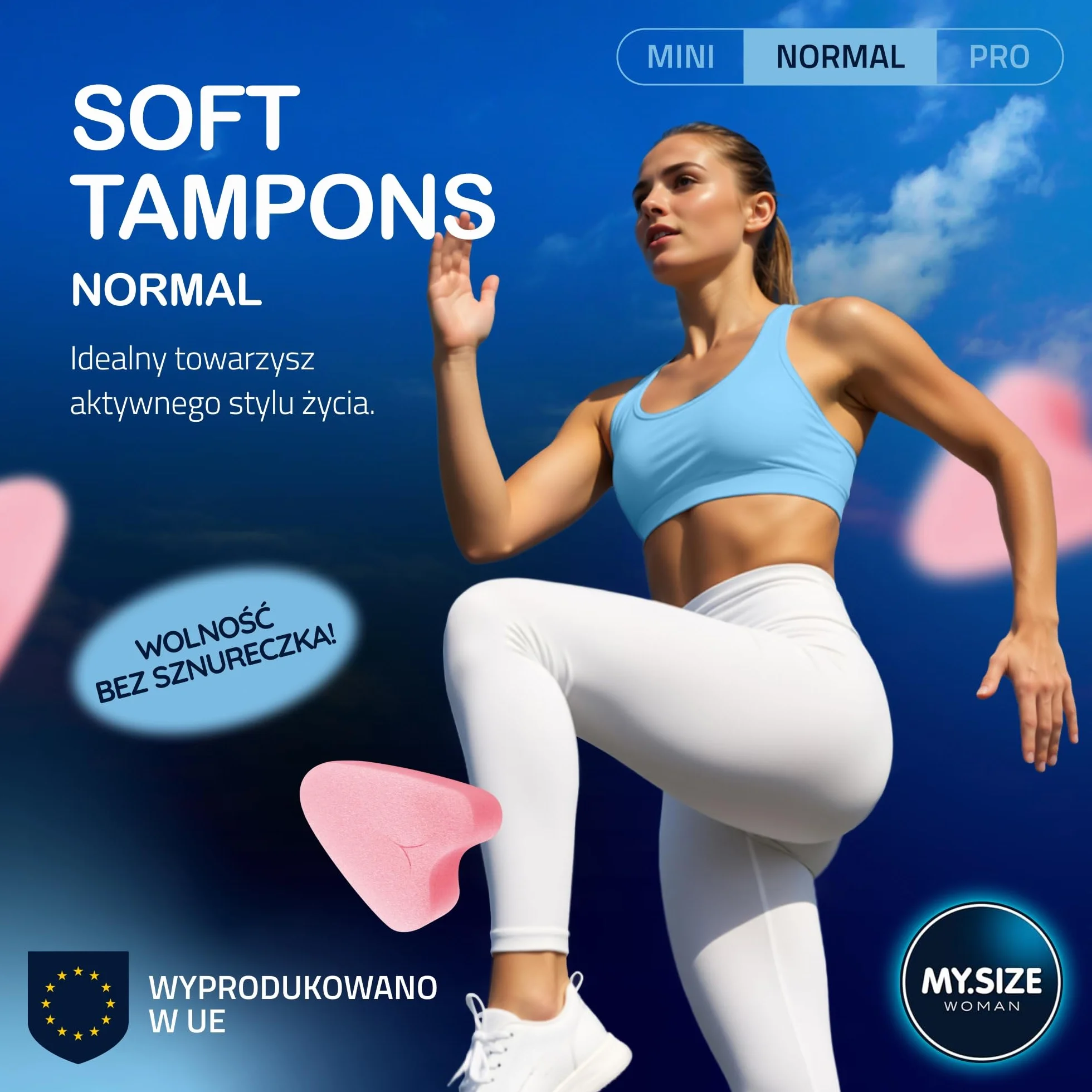 MY.SIZE Woman Soft Tampony NORMAL, 20 sztuk, tampony bez sznureczka do sportu, miłości i spa