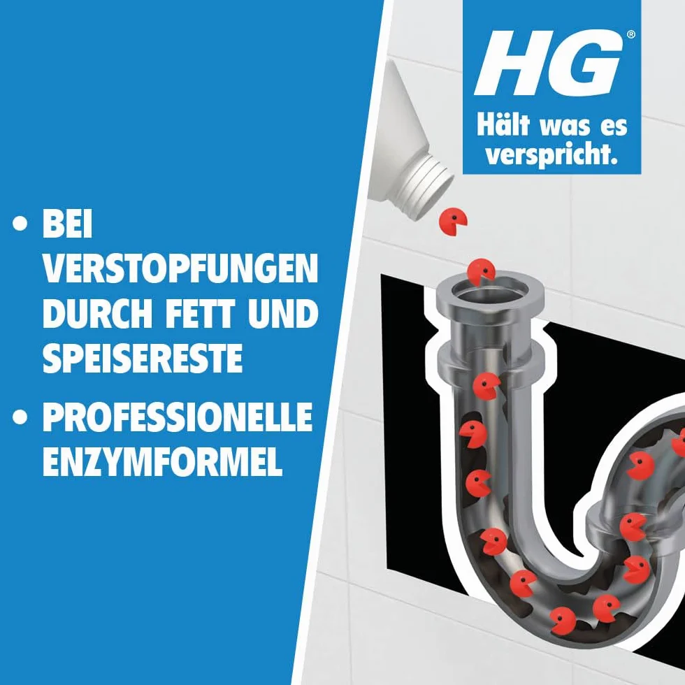 HG Kuchchen zestaw 2 sztuk (2 x 1 l) – naturalny środek do czyszczenia odpływów – do kuchni – profesjonalna formuła enzymów