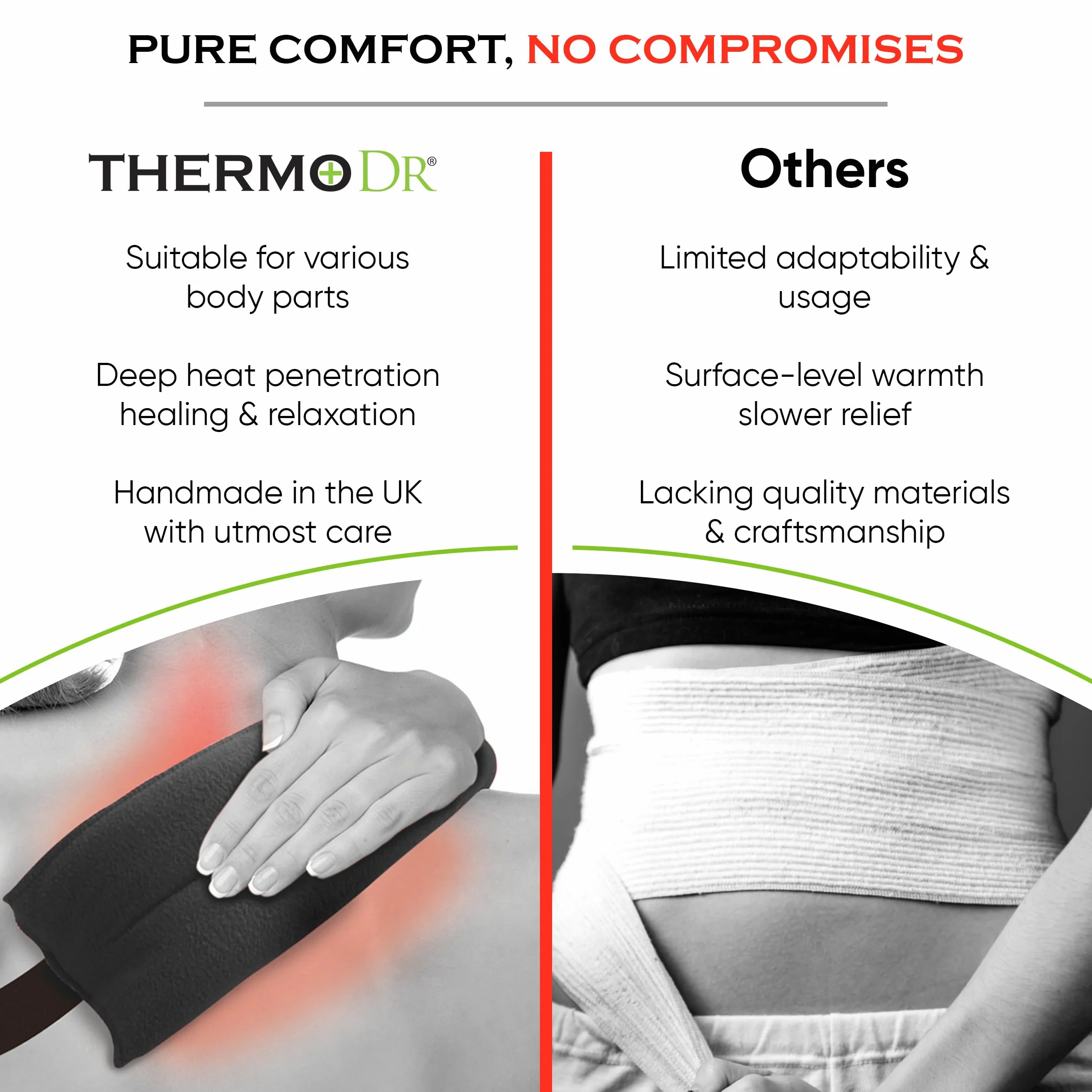 ThermoDR Podkładka grzewcza z pszenicą do kuchenki mikrofalowej na plecy, ramiona, szyję
