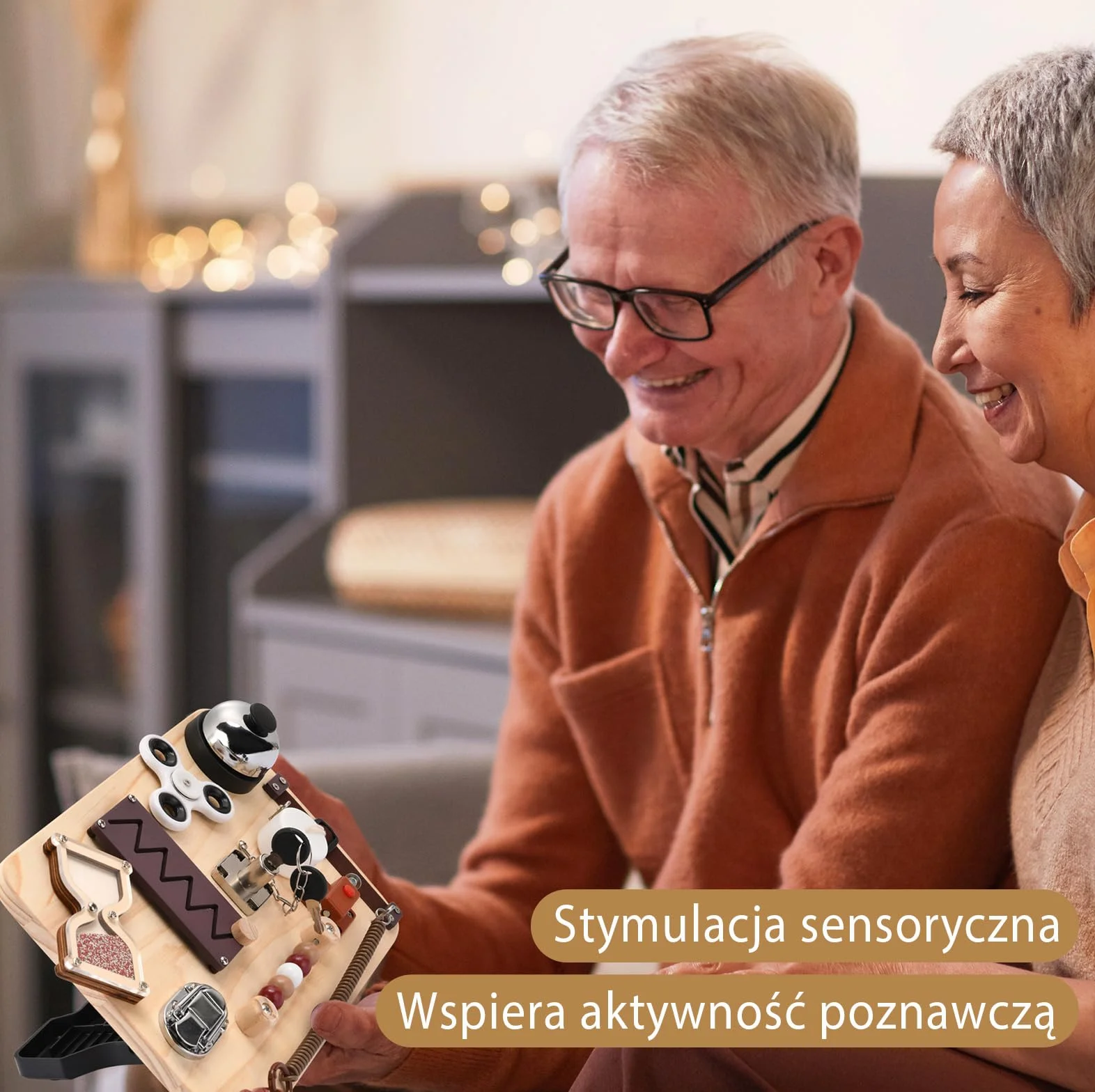 Tablica manipulacyjna Fidget dla dorosłych z demencją, Alzheimerem, ADHD i autyzmem – trening pamięci, zabawka sensoryczna Montessori