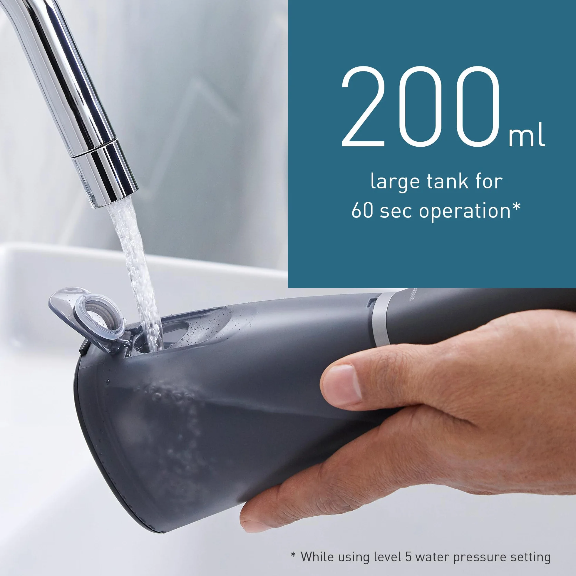 Panasonic Series 800 Ultradźwiękowy Irygator do jamu ustnej EW-DJ86-K503, do Zębów, 200 ml, 1 Dysza Ultradźwiękowa i 1 Ortodontyczna, 5 Ustawień Ciśnienia, Akcesoria Podróżne, Ładowanie USB-C, Czarny