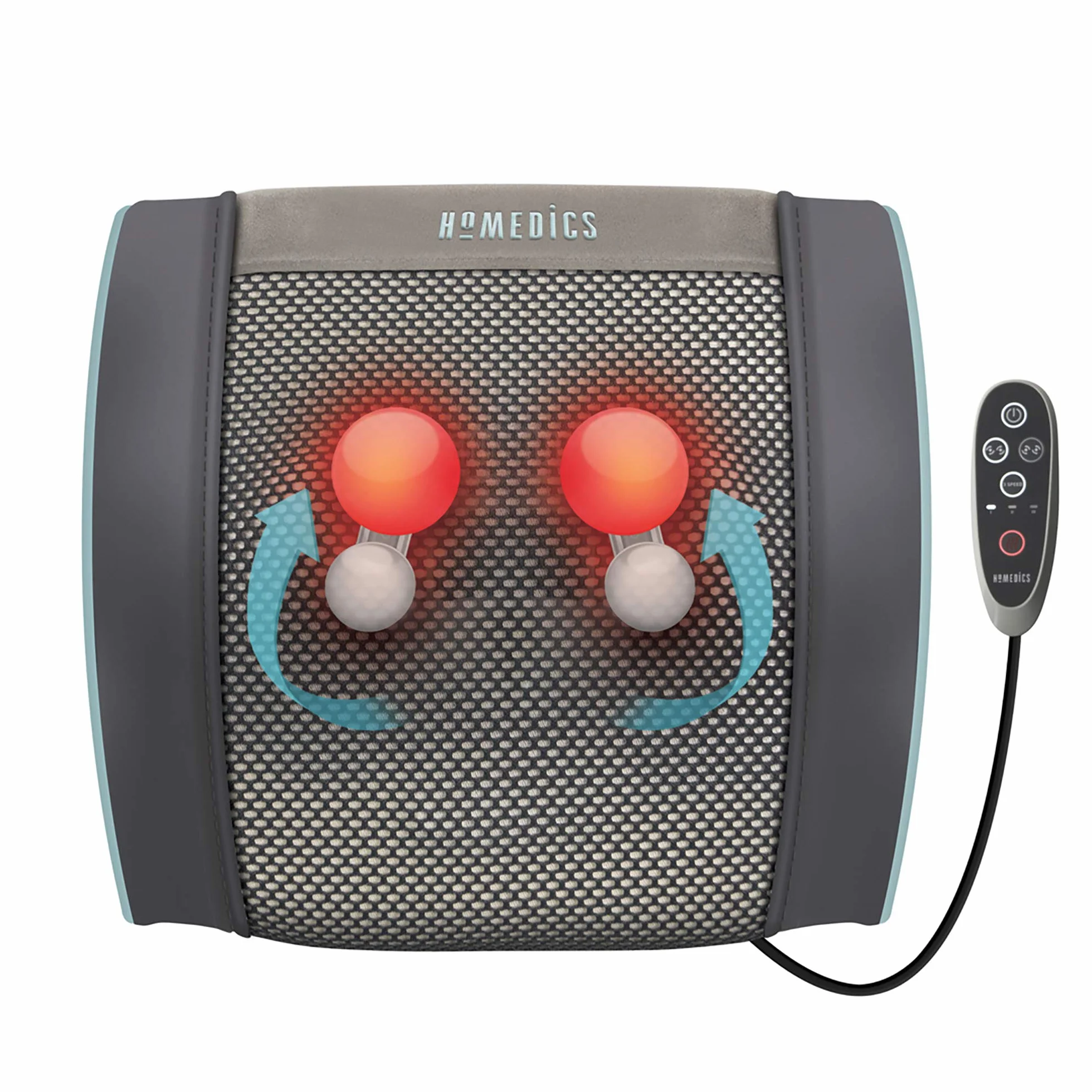 HoMedics Żelowa poduszka do masażu Shiatsu z technologią żelową, akumulatorem i funkcją podgrzewania