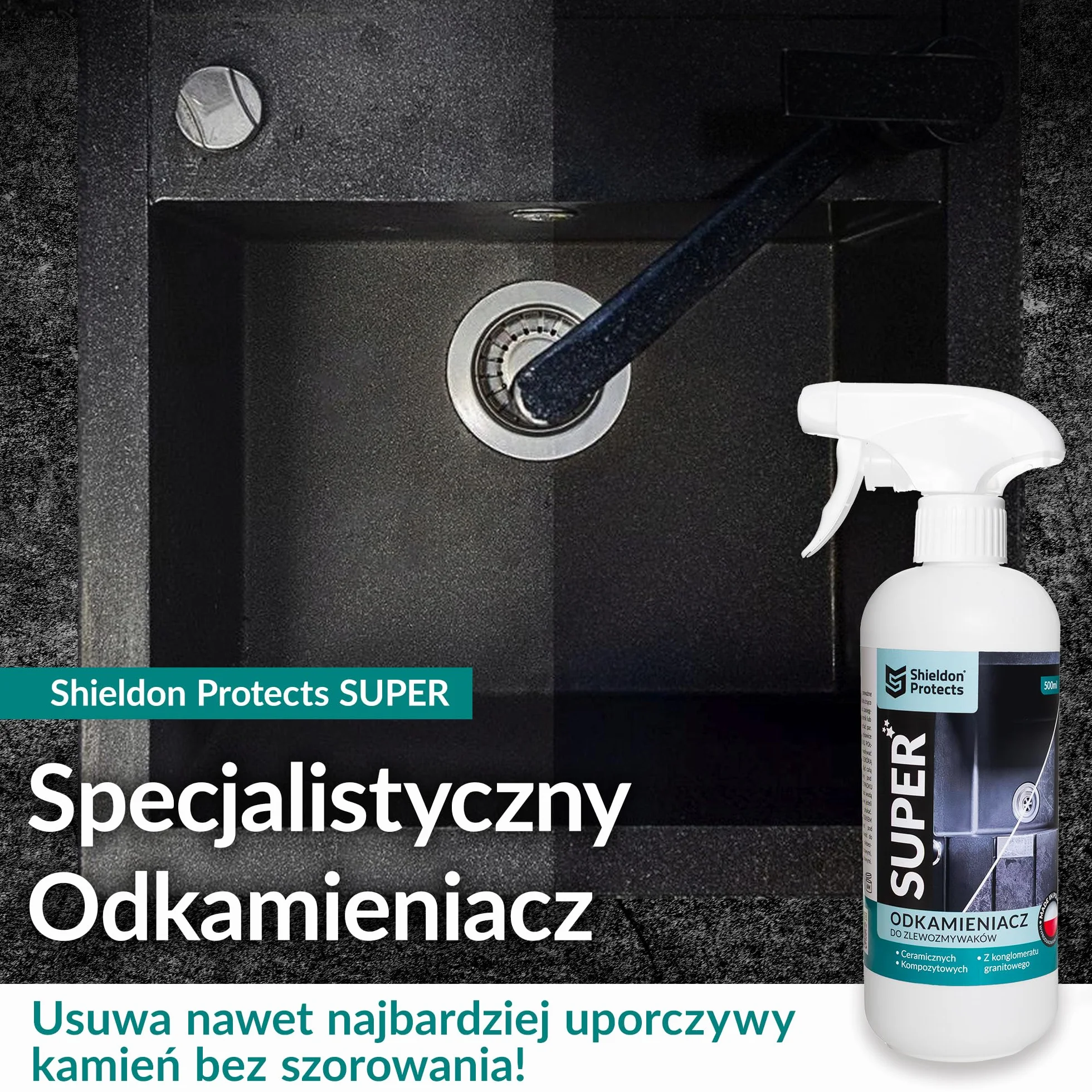 Shieldon Protects SUPER Silny odkamieniacz do zlewozmywaków granitowych 500 ml