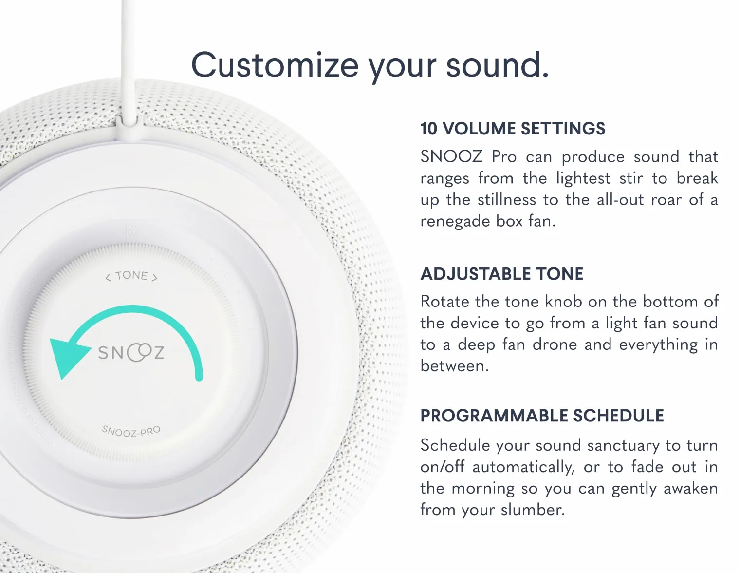 SNOOZ Pro Smart White Noise Machine Travel Case Wentylator Regulowany Ton Głośność Pilot Zdalnego Sterowania