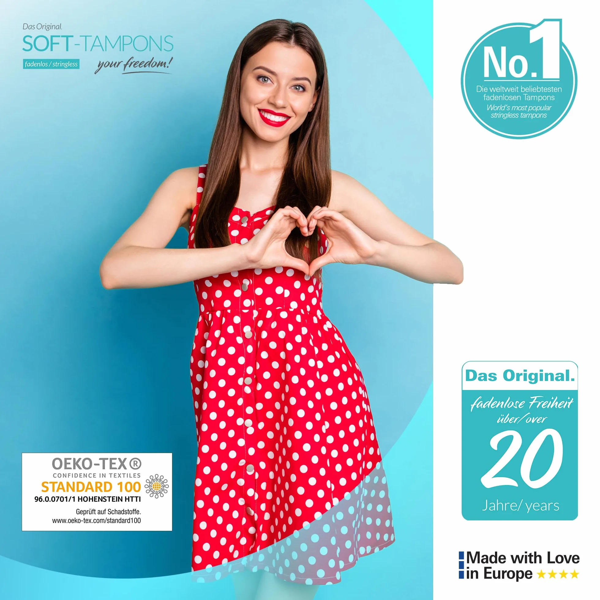 JOYDIVISION Soft-Tampons professional 50 szt Tampony bez sznurka Gąbeczka menstruacyjna ultra soft