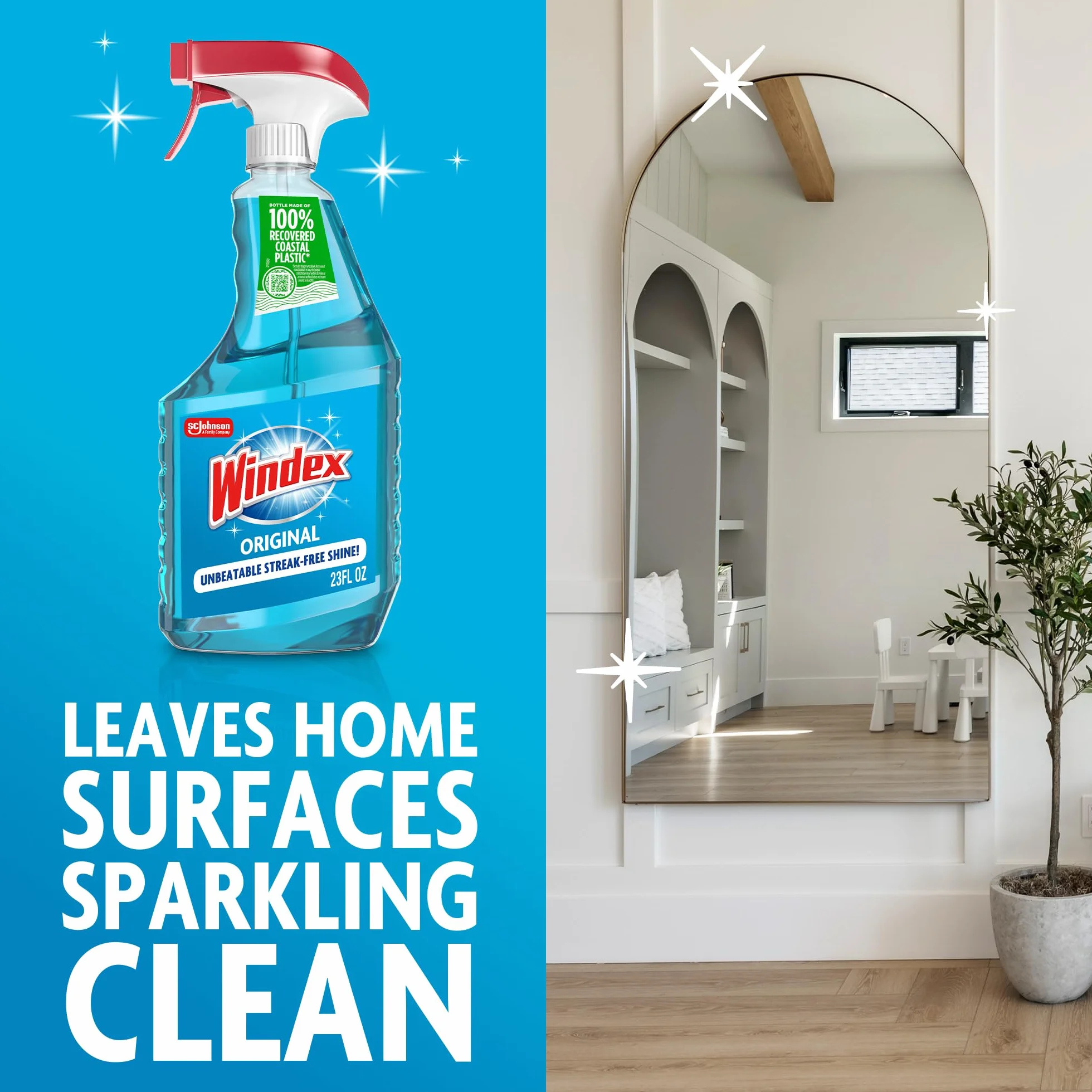 Windex 01980070195 oryginalny środek do czyszczenia szkła, pojemność 23,0 uncji płynu