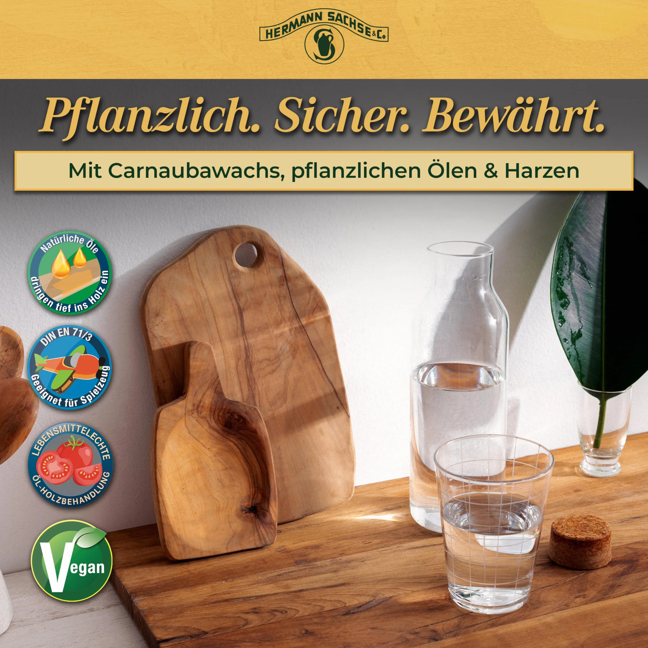 Hermann Sachse Olej z twardego wosku bezbarwny 750 ml olej do pielęgnacji drewna 2 w 1 do podłóg drewnianych