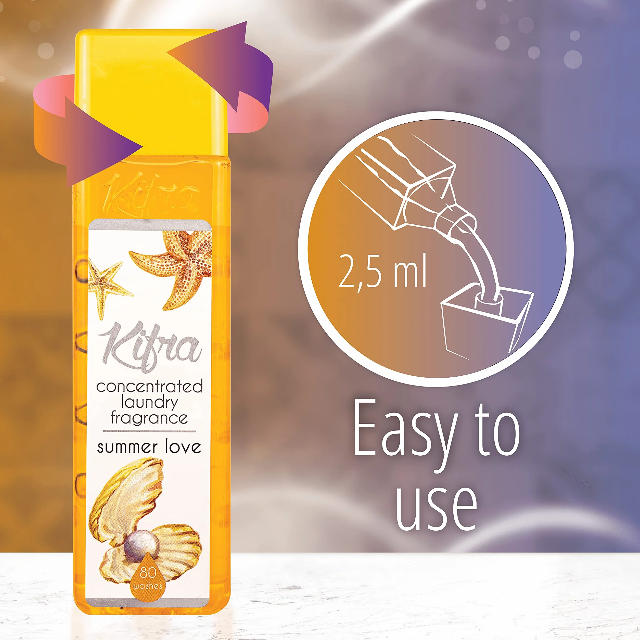 Kifra Summer Love skoncentrowane perfumy do prania, 200 ml, 80 cykli prania, długotrwały zapach do prania