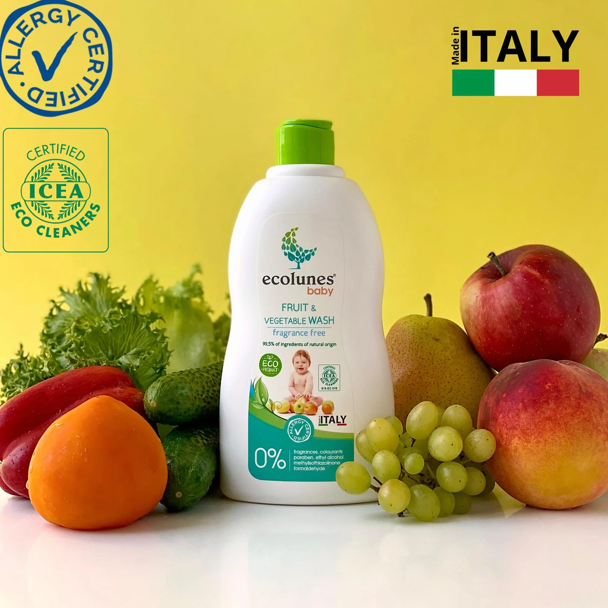 Ecolunes hipoalergiczny płyn do mycia ciała dla dzieci bezzapachowy 500 ml 99,5% składników naturalnych
