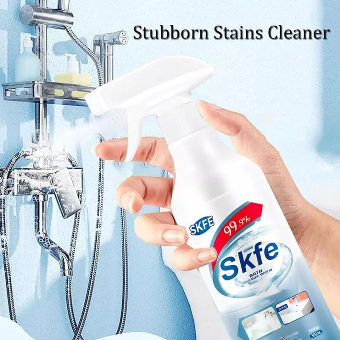 Skfe Spray do czyszczenia wanny, skfe uporczywe plamy, odkamieniacz do łazienki, mocny spray do czyszczenia łazienki, do toalety, wanny, prysznica (1 szt.)