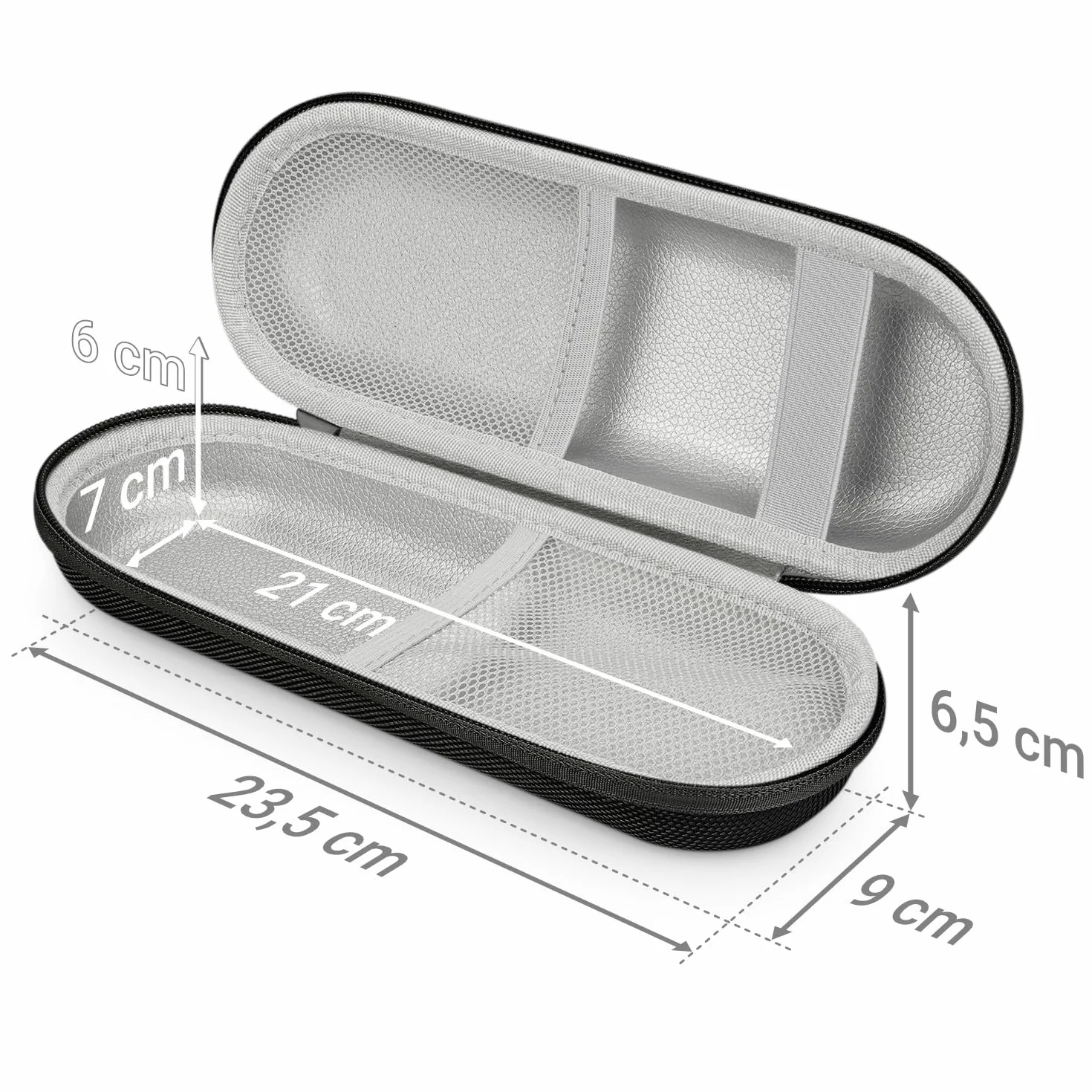 deleyCON Hardcase Etui Podróżne Torba na Szczoteczkę do Zębów Golarkę Kosmetyki - Czarny