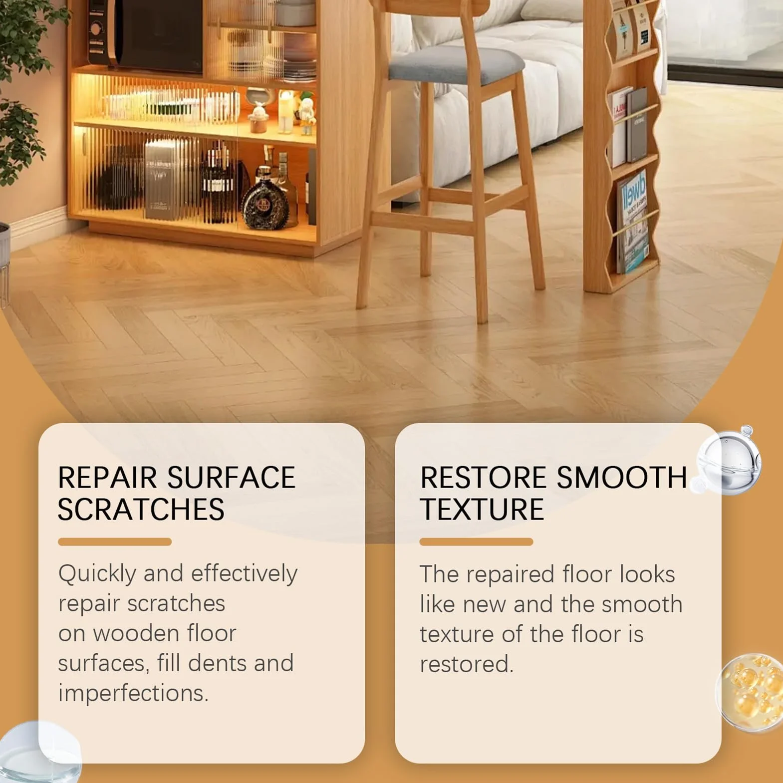 Wood Scratch Repair, Instant Fix Scratch Remover Spray, Floor Polish And Restorer, Perfect For Furniture With Natural Shine And Protective Layer For Home Surfaces, Easy Spray Design