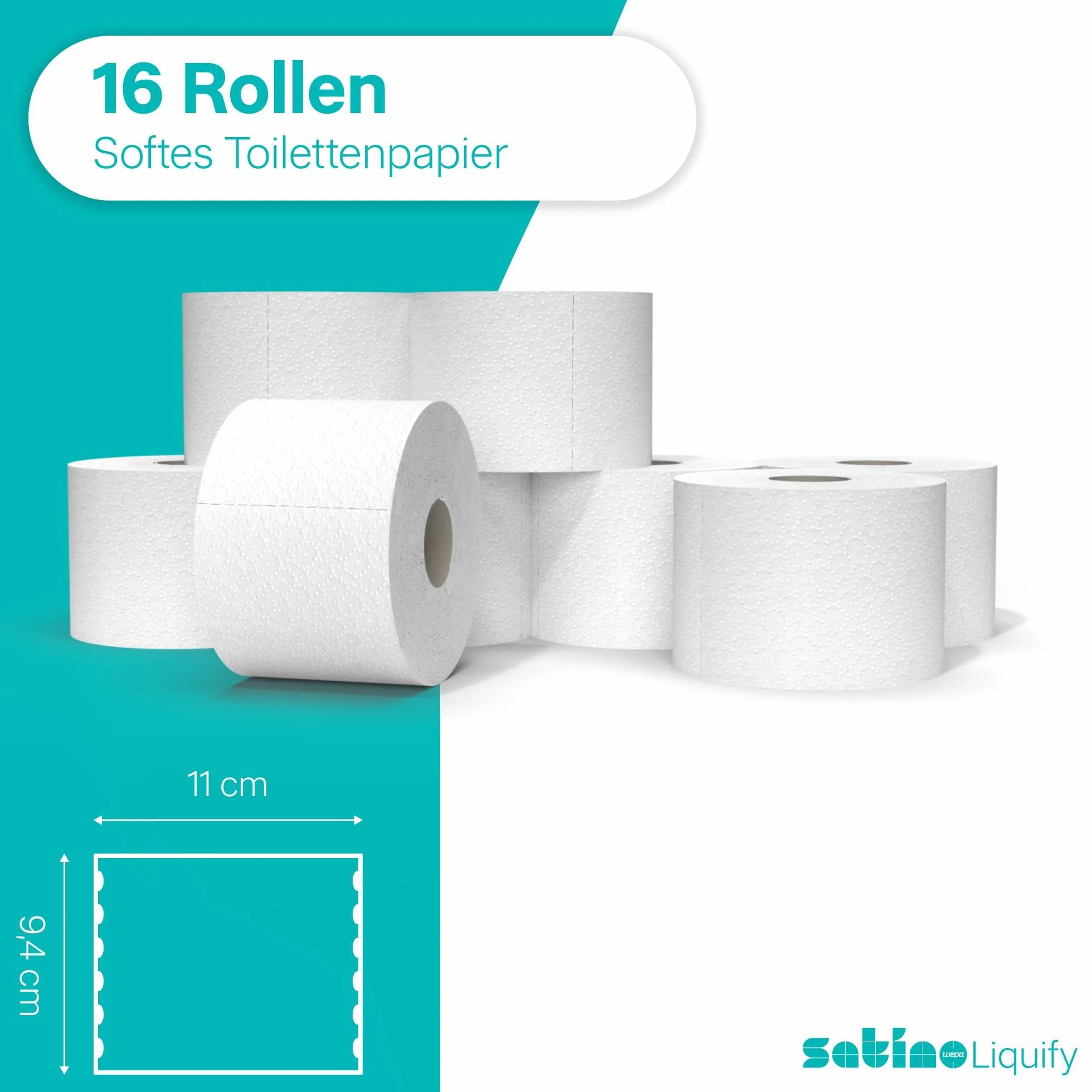WEPA liquify papier toaletowy samozpuszczalny 16 rolek 250 arkuszy 2-warstwowy